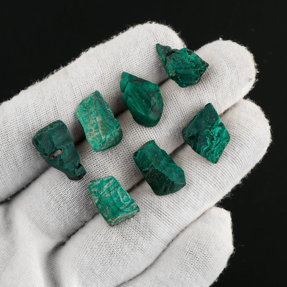 CRYSTALIS 100cts Natural Malachite Raw Crystals, Loose Gemstone Wholesale Bulk Rough Jewelry Making Supply, Chakra And Healing Stones, Wire Wrapping, DIY, Tumbling, Gem Collection (8-15mm)