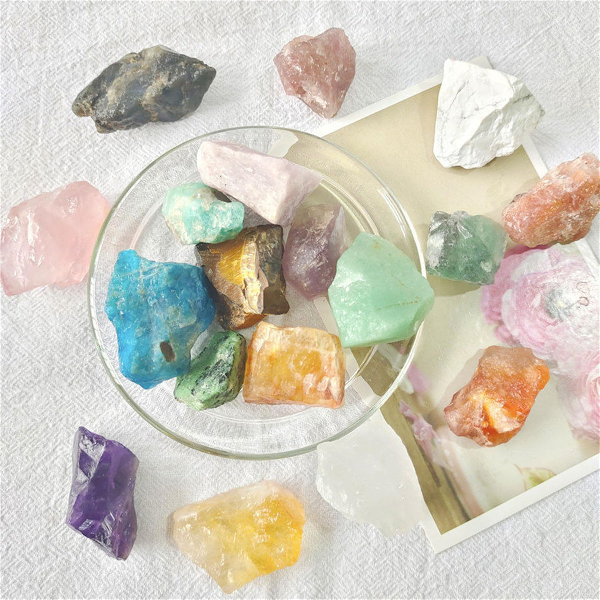 Epidote Raw Crystals Healing Crystals Natural Rough Stones 1.2-2" for Tumbling, Fountain Rocks, Yoga, Meditation, Polishin, Gift 17