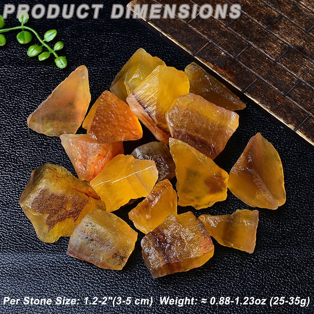 Erliway 1.25-2" Yellow Fluorite Raw Crystals, Natural Rough Yellow Fluorite Stone, Healing Raw Stones for Fountain Rock, Home Decor Meditation Energy Balancing Wire Wrapping Wicca & Reiki