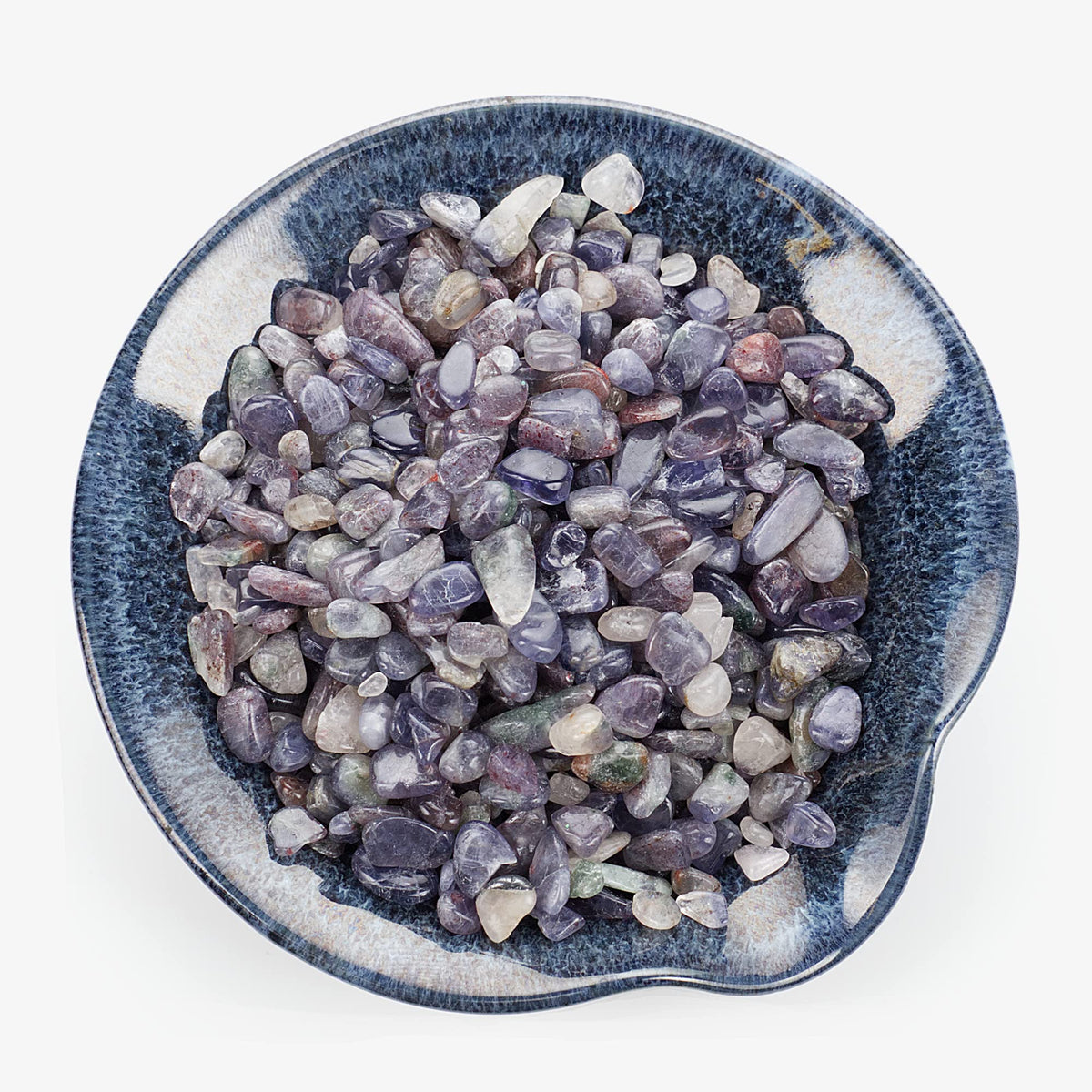 Cherry Tree Collection 1/2 Pound Polished Tumbled Gemstone Chips, Pebbles, Crystal Chips Bulk for Jewelry Making, Healing, Plants, Succulents, Aquariums, Decoration, Chakra (Iolite)