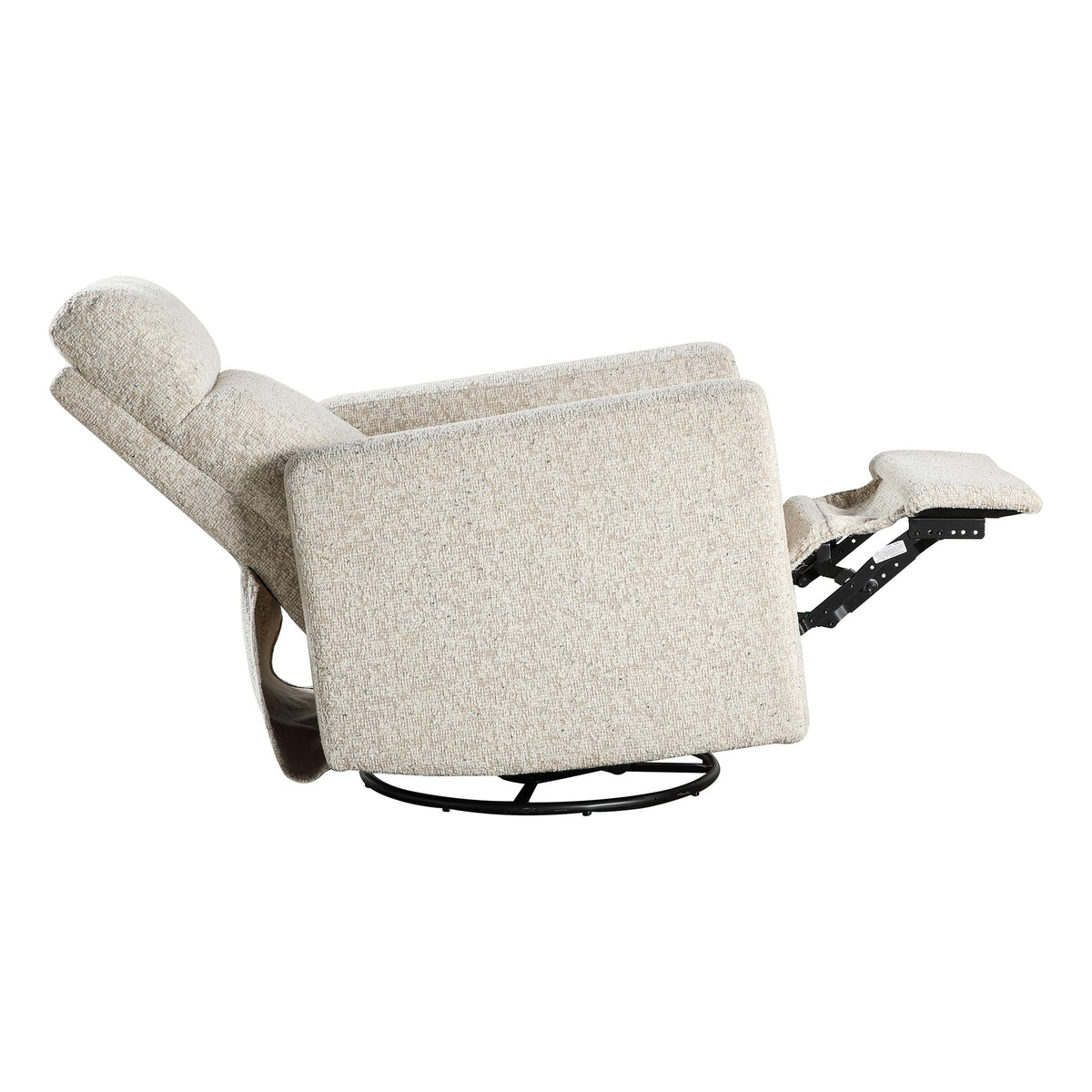 Lexicon Swivel Glider Recliner Chair, Nursery Glider, Chenille Fabric Recliner, Manual Recliner Sofa Chair for Living Room/Office/Apartment, Quartz