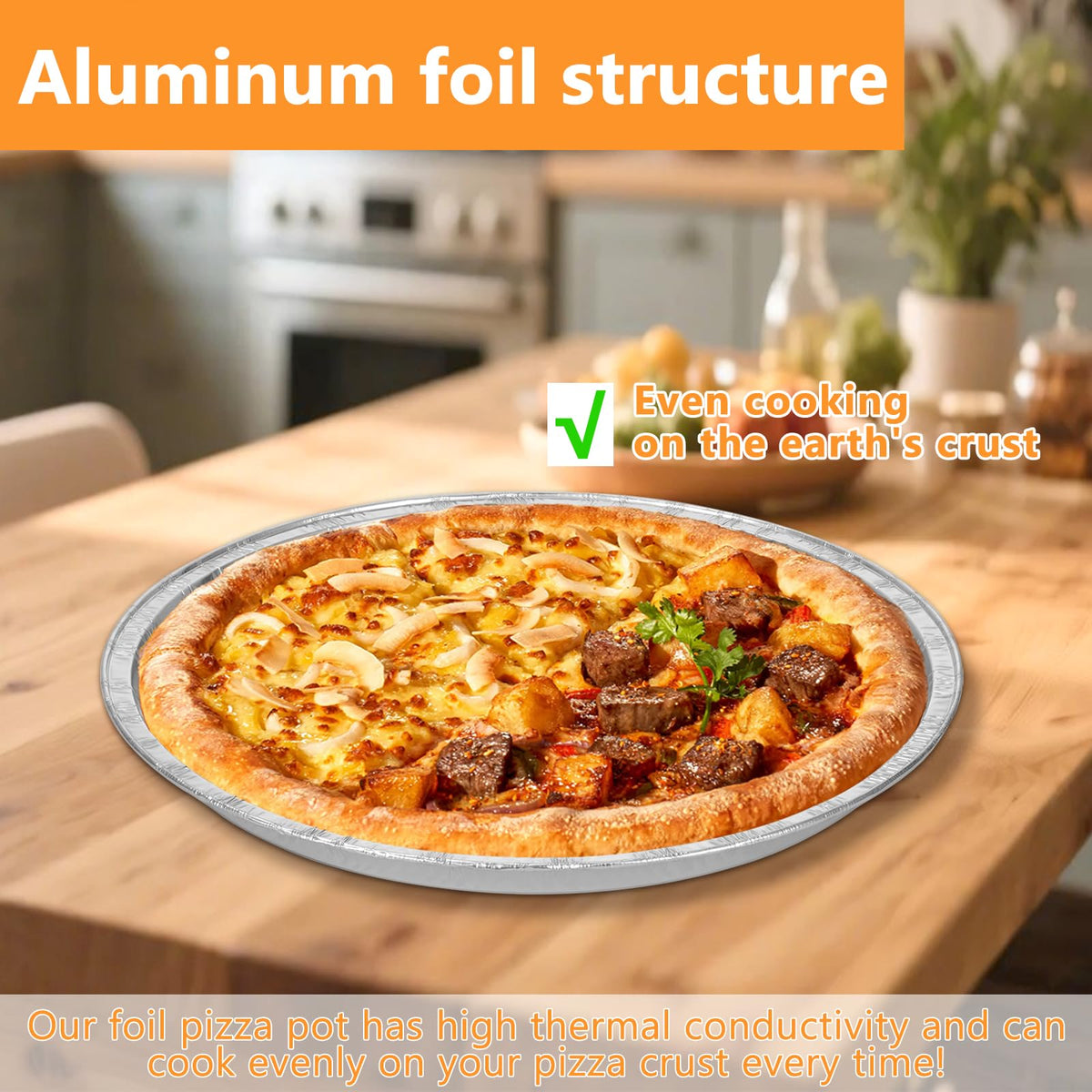 FMOACEN 10 Pcs Disposable Pizza Pans - 12 Inch Round Pizza Pan - Aluminum Foil Bakeware Trays, Oven Safe Bulk Set for Kitchen, Restaurant & Home Holiday Activities Accessories