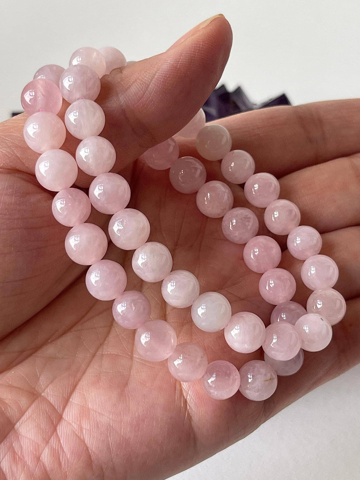 GAF TREASURES Rose Quartz Crystal Bead Bracelet, Genuine Rose Quartz Bracelet, Healing Crystal Bracelet Gift for Men & Women (1)