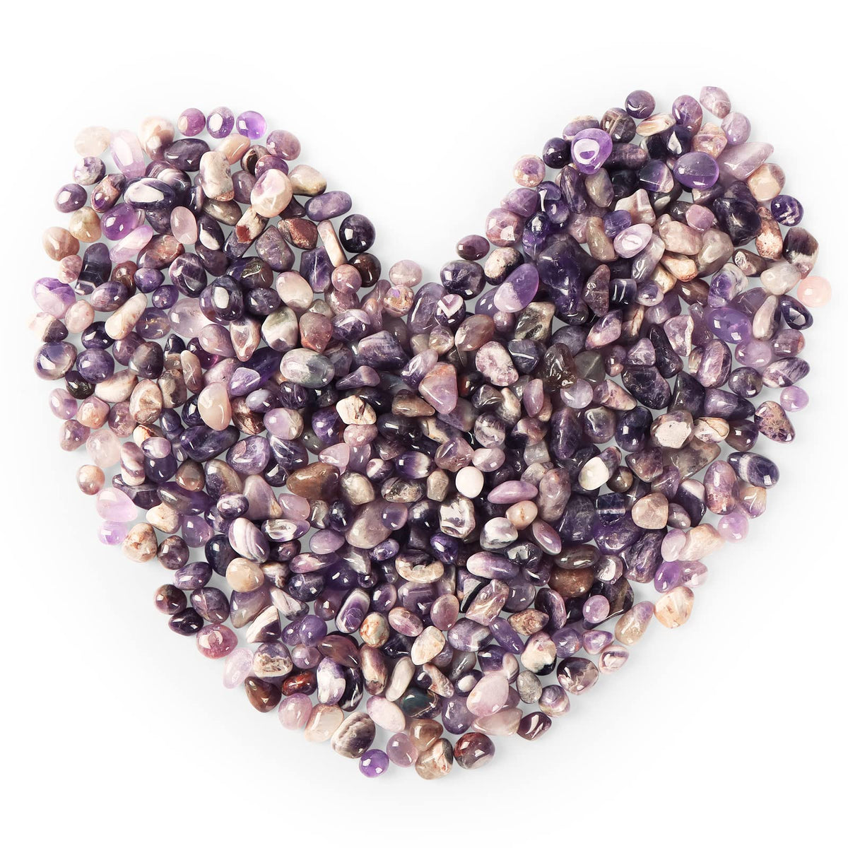 SMQ Amethyst Quartz Crystal Tumbled Chips Bulk Chakra Healing Purple Irregular Polished Crushed Gemstone and Crystals for Home Flower Pot Decor Meditation Balance,1 lb