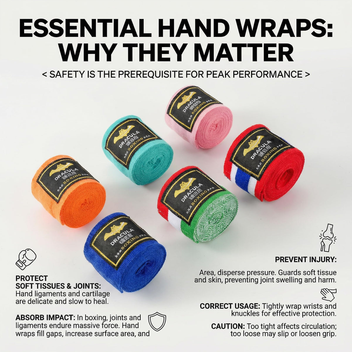 Toichi Hand Wraps for Boxing, Muay Thai, MMA –5M/197 Inches Kickboxing Hand Wraps for Men & Women, Protective Training Wrist Strips for Combat Sports, Martial Arts, Punching Bag Workout
