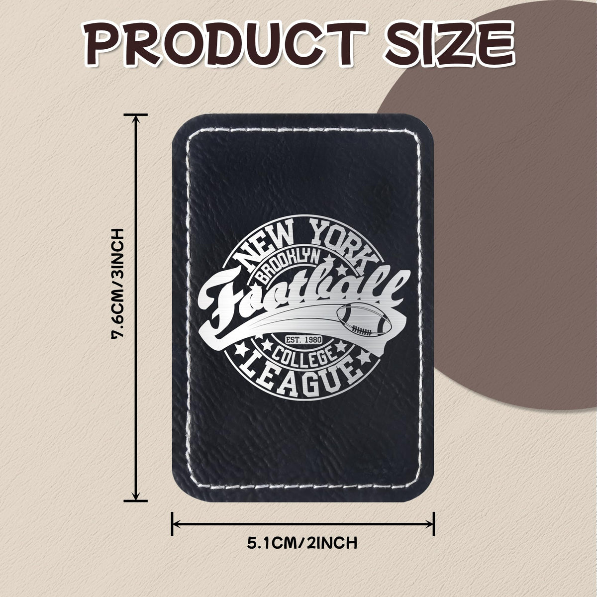 BUVKHMX Blank Leather Patches for Hats - Iron On Leatherette Patches for Laser Engraving Blanks, Custom Hat Patch Heat Press Supplies for DIY Repair and Decoration (60 Pcs, Black Silver)