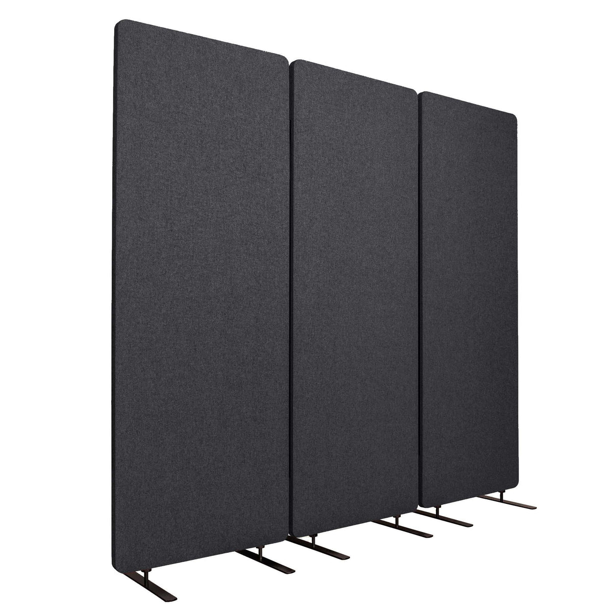 Stand Up Desk Store ReFocus Freestanding Noise Reducing Acoustic Room Wall Divider Office Partition (Ash Grey, 72" x 66", Zippered 3-Pack)