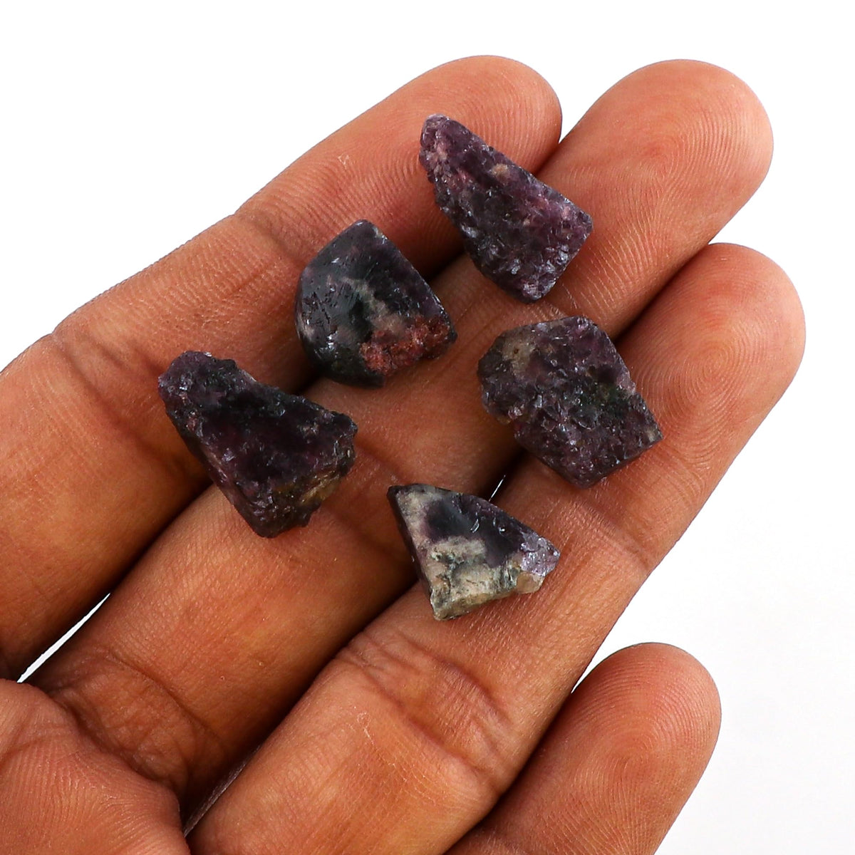 CRYSTALINES 5pcs Wholesale Natural Raw Lepidolite Gemstone, Untreated Rough Stone, Bulk Loose Supplies, DIY Crafts, Jewelry Making, Healing Crystals, Wire Wrap, Gem Collection, AAA Grade