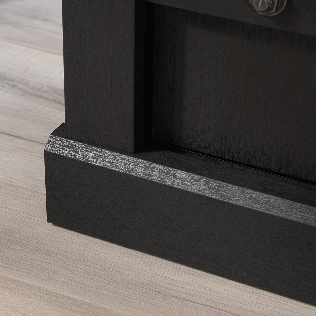 Sauder Misc Entertainment Farmhouse TV Stand, for TVs up to 70", Raven Oak Finish