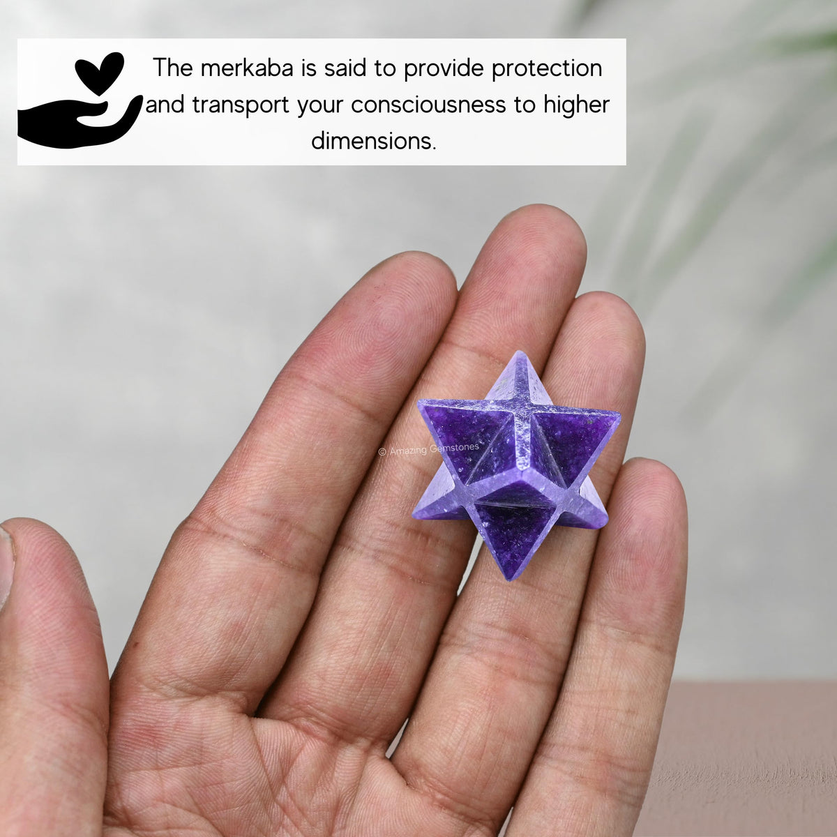 Amazing Gemstone Lepidolite Merkaba Crystal - 0.75 Inches Metaphysical Merkaba Star for Meditation - Energetic Tetrahedron Crystal and Healing Stones for Spiritual Growth and Healing (15-20mm)
