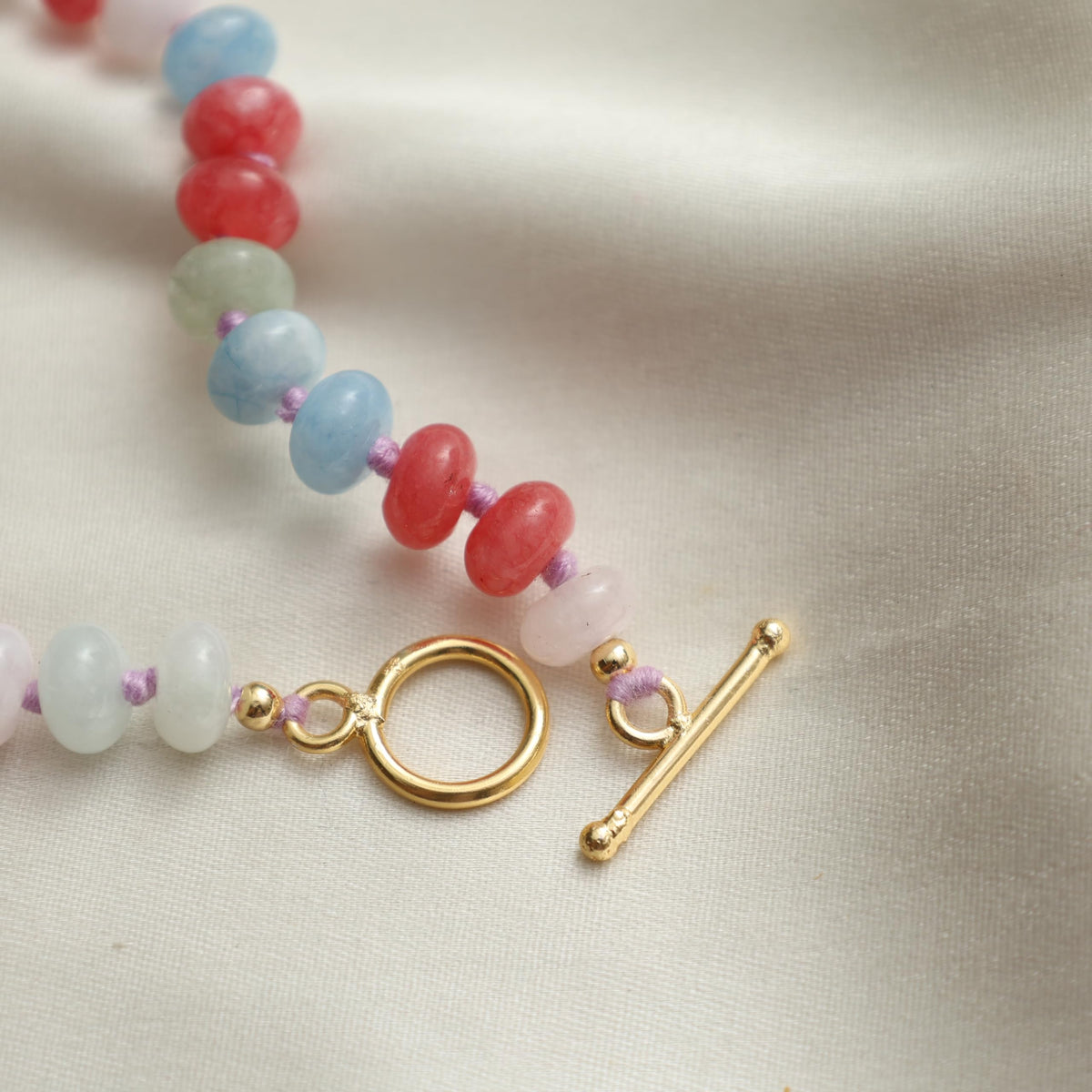 Gempires Smooth Beads Colorful Bracelet Handmade Beaded Crystal Jewelry Hypoallergenic Healing Gemstone Bracelets For Women 8 Inch Gold Plated Elegant Gift For Her