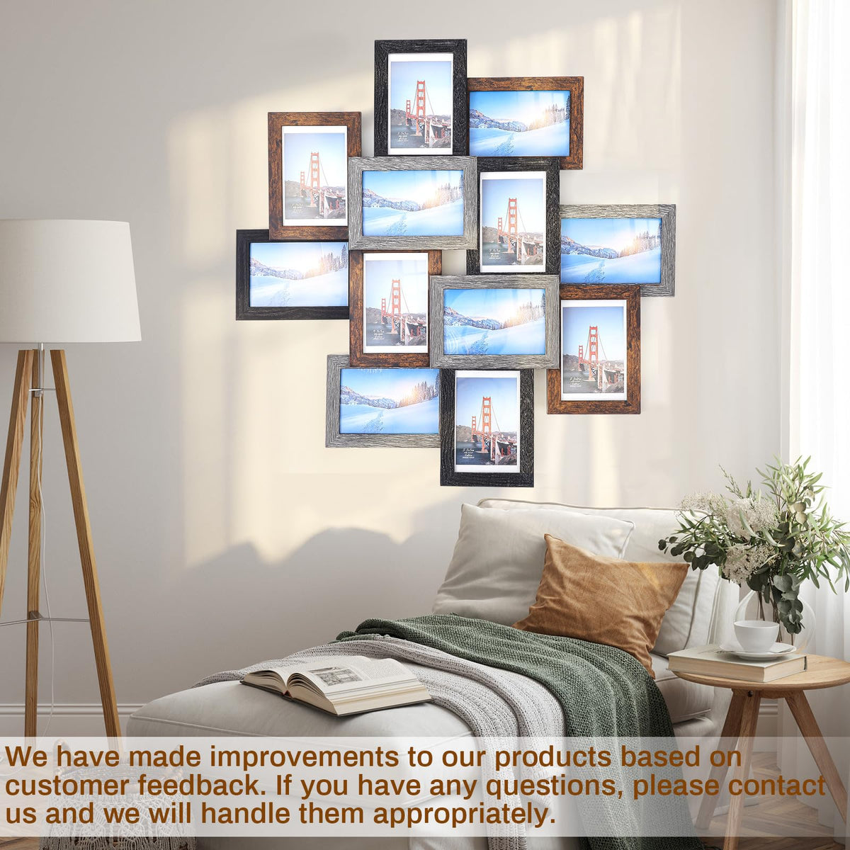 Marsui 12 Pack 4x6 Collage Picture Frames Set, Multi Family Photo Frames for Wall Decor for Farmhouse Living Room Gallery Office Hanging Display, Housewarming Birthday Wedding Valentine's Day Gifts