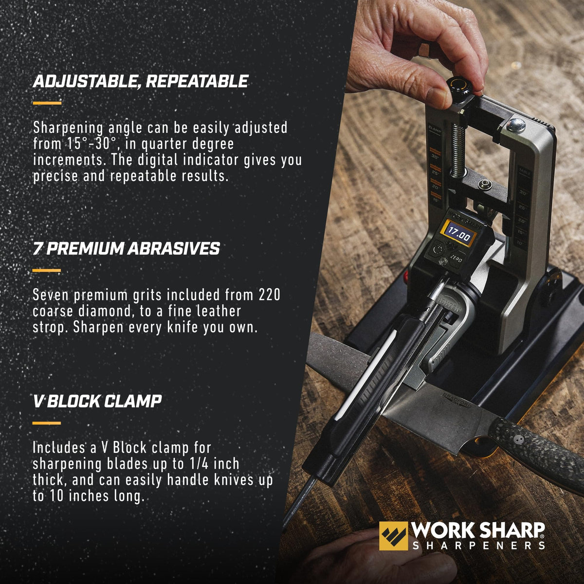 Work Sharp Professional Precision Adjust Knife Sharpener - Adjustable Knife Sharpening Kit for Pocket, Hunting, Kitchen, Serrated Knives