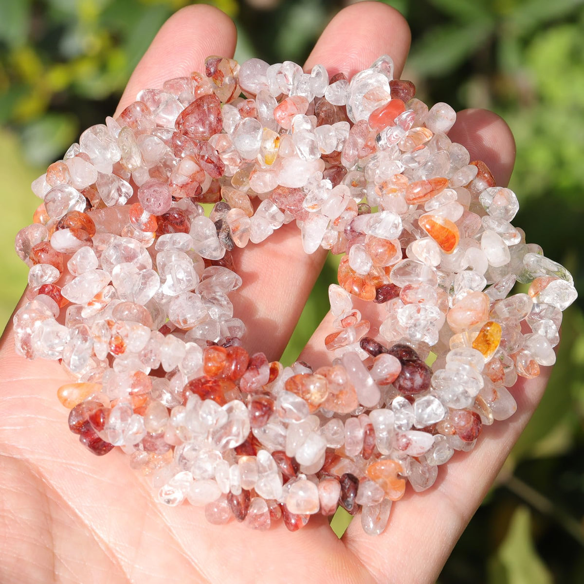 400pcs Natural Chip Stone Beads for Jewelry Making Red Hematoid 5-8mm Irregular Gemstones Healing Crystal Loose Rocks Bead Hole Drilled for Ring Earrings Necklace Bracelet Making DIY Art Crafts