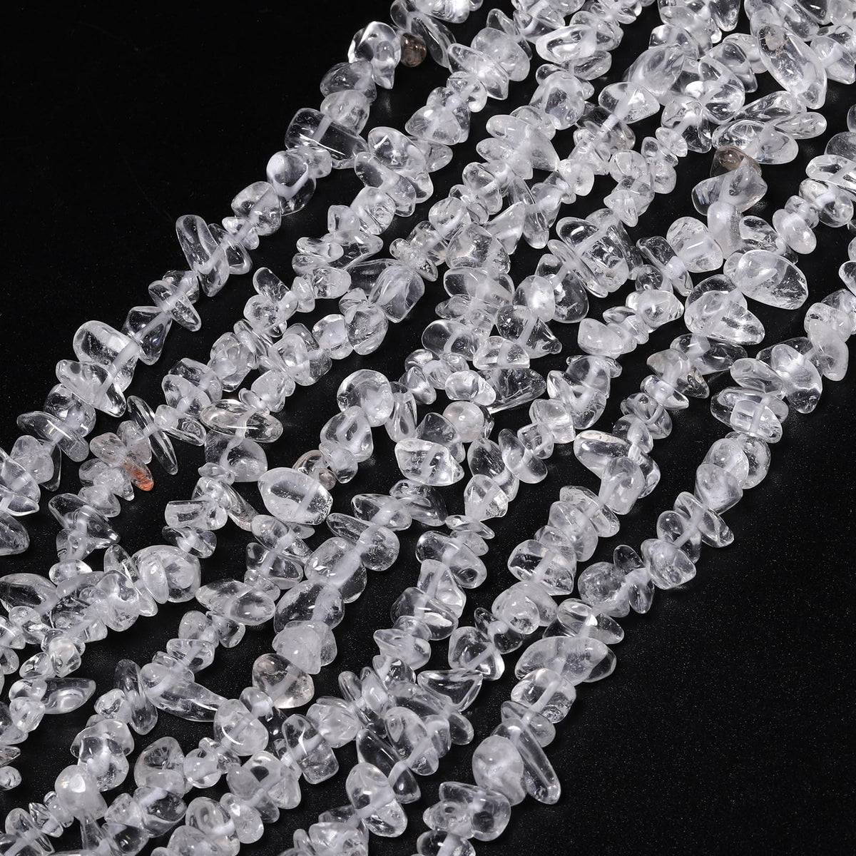 30in Clear Quartz Natural Chip Stone Beads 5-8mm About 230pcs, Irregular Drilled White Bead for Bracelets Jewelry Making Supplies for Adults, DIY Crafts.