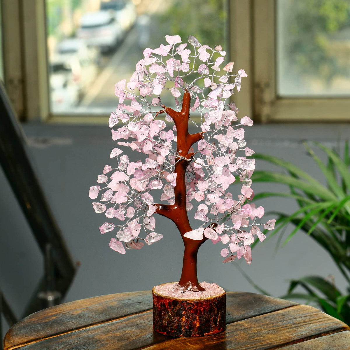PYOR Rose Quartz Tree, Pink Office Decor, Money Tree, Rose Quartz Crystals, Pink Office Accessories, Gemstones, Feng Shui Decor, Spiritual Gifts for Women, Healing Crystals and Gems