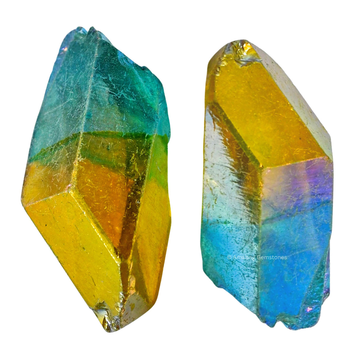Amazing Gemstone Yellow Aqua Aura Quartz Raw Crystals Point and Healing Stones, Natural Rocks for Meditation and DIY Raw Stones and Crystals (1 lb)