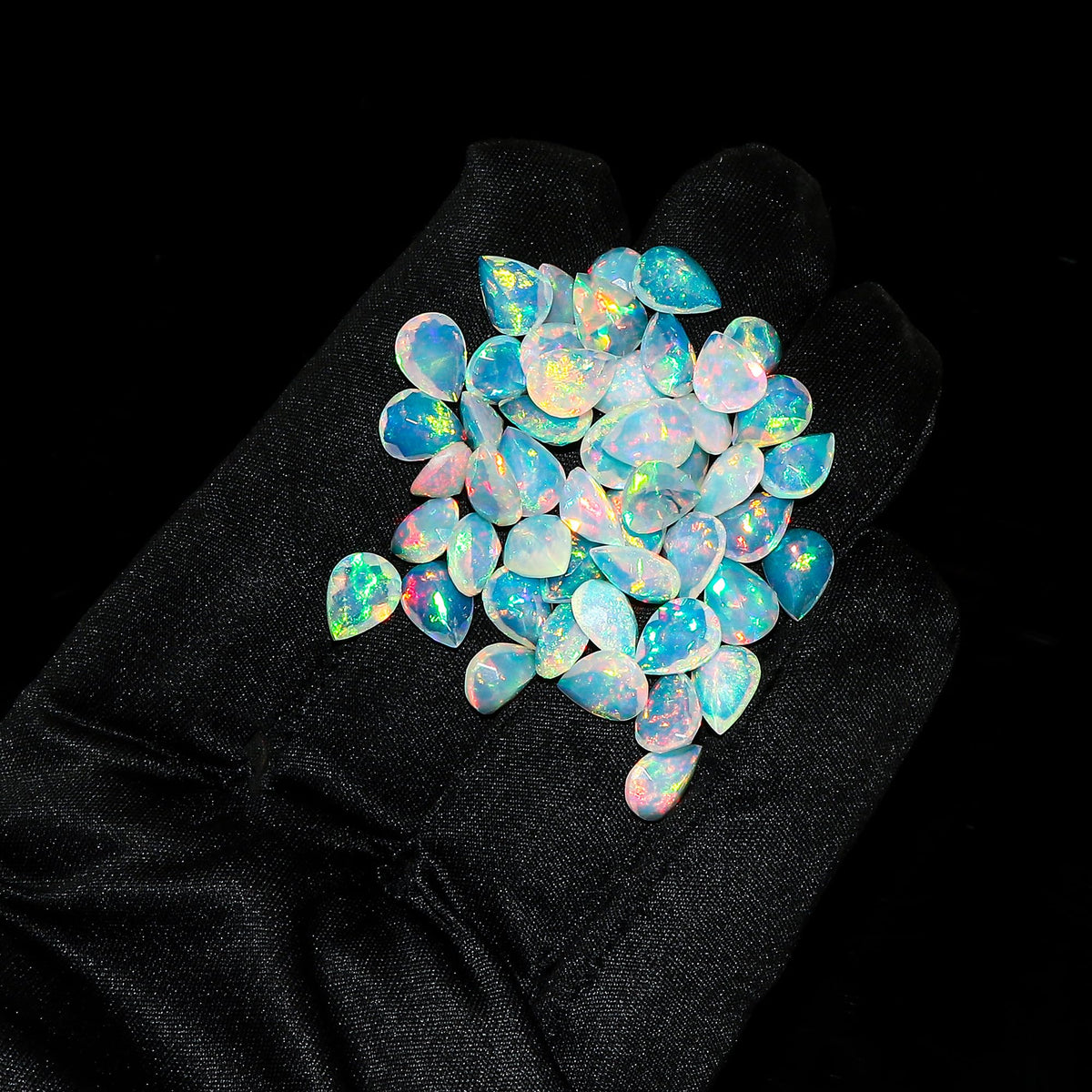 2 Pcs,9X7 MM, AURA GEMS Natural Ethiopian Opal,Briliant Cut, Pear Shape, Jewelry Making Supply, Chakra Energy Healing Gemstone, Real Crystal, Birthstone, Wholesale deal
