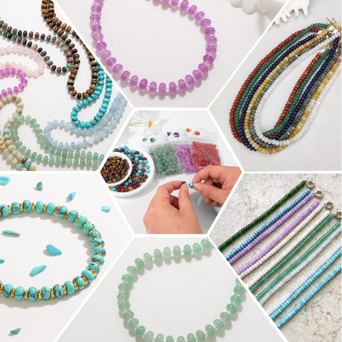 Raicegs 100pcs 5×8mm Rondelle India Agate Beads Natural Gemstone Beads Abacus Disk Stone Loose Beads for Jewelry Making DIY Bracelets Necklace