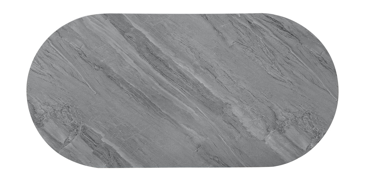 Acme Yukino Contemporary Wood/Metal Coffee Table in Gray High Gloss and Chrome