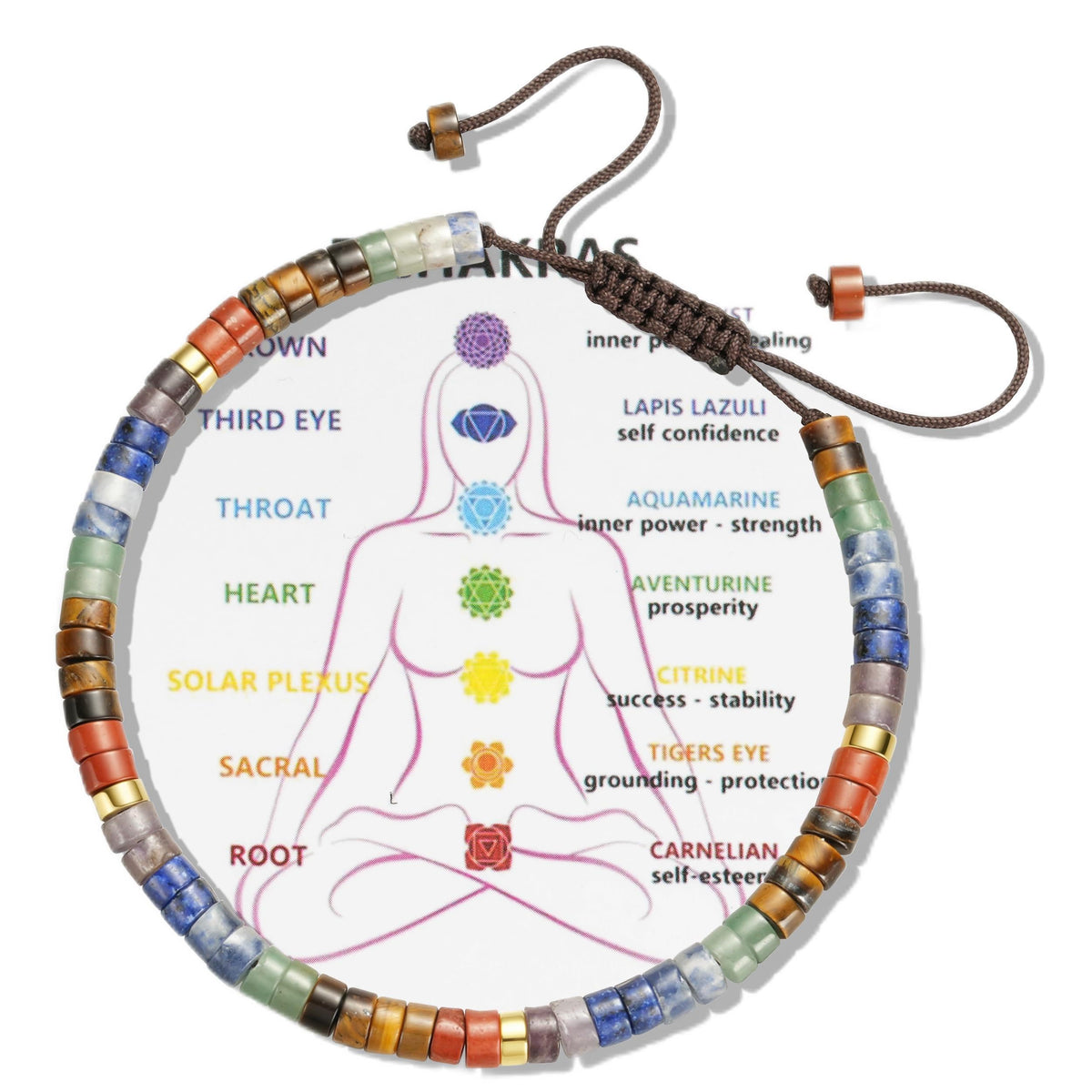 Jragoine 7 Chakra Crystal Bracelet for Women, Mothers Day Gifts for Mom, Healing Stone Spiritual Bracelets for Meditation & Anxiety Relief, Adjustable Size Inspirational Gifts with Gift Box