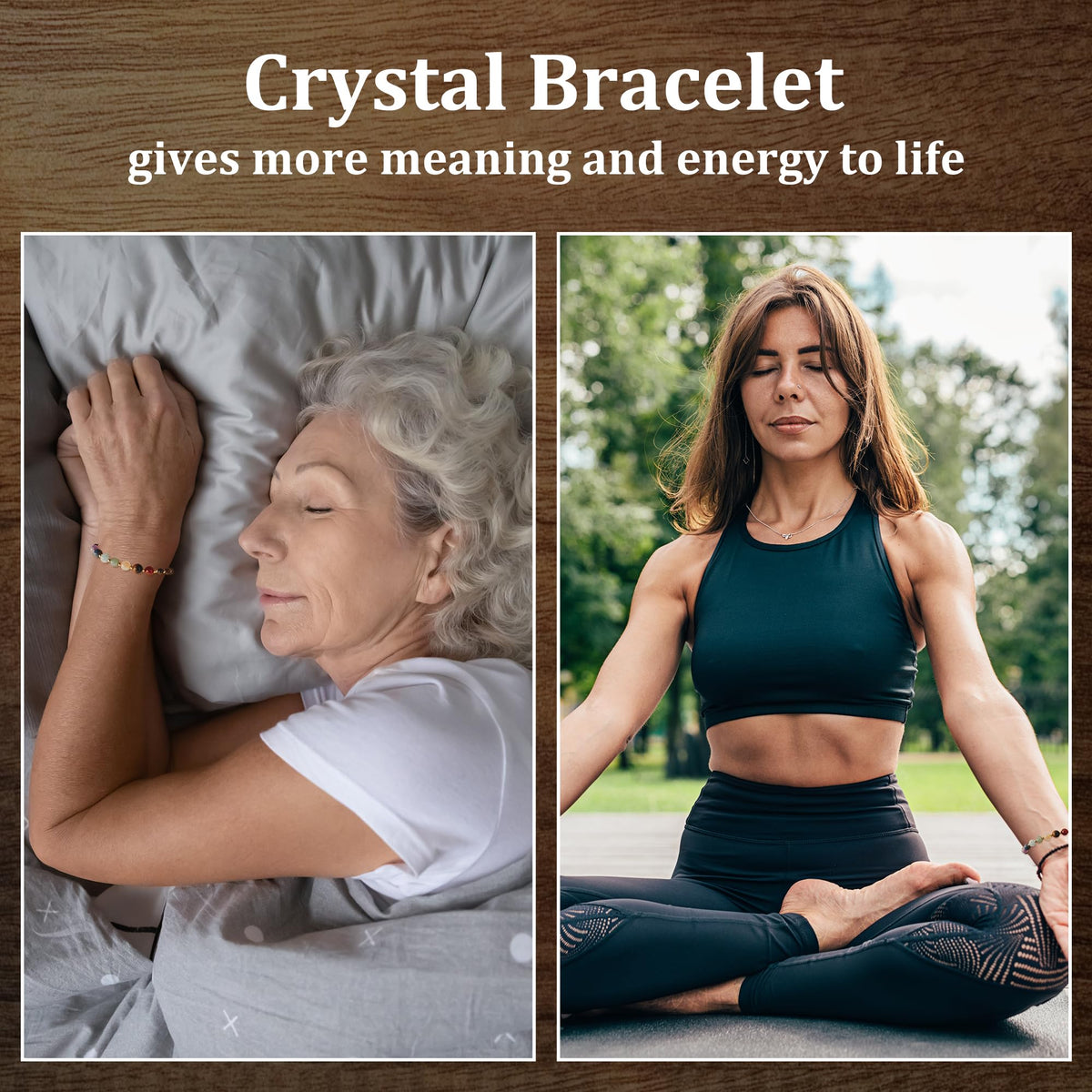 LAVEIR Chakra Bracelets for Women, Crystals and Healing Stones Crystal Bracelet Healing Bracelet for Women Spiritual Gifts Relaxing Gifts Yoga Meditation Anxiety Jewelry