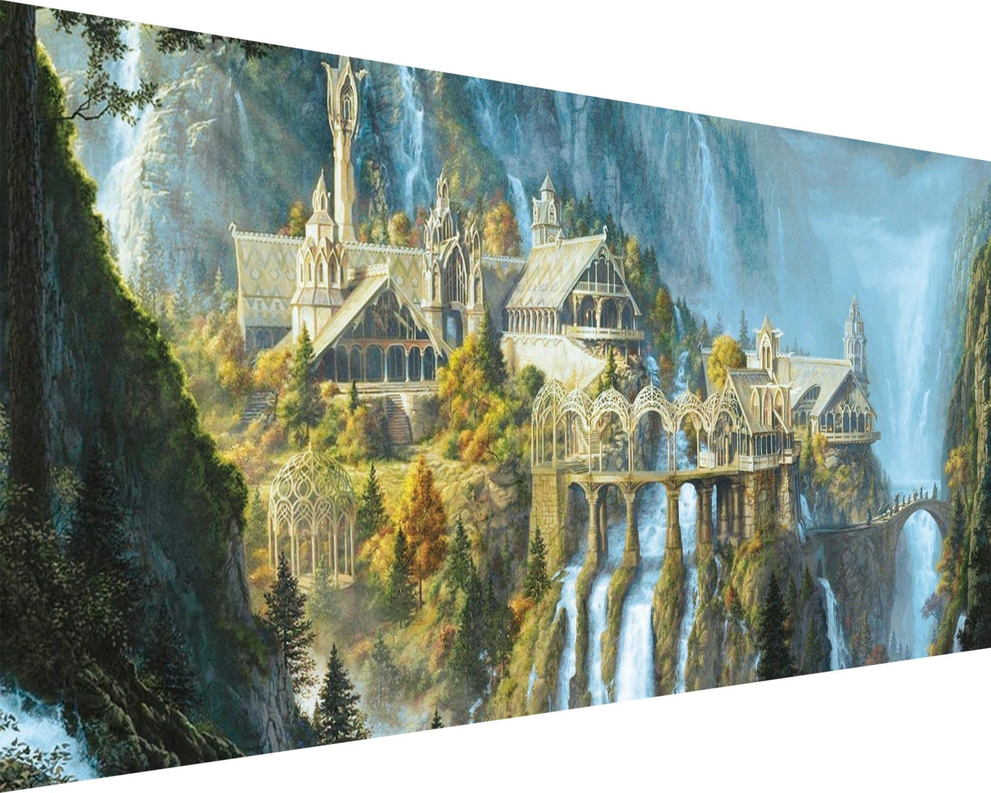 YALKIN 5D Diamond Painting Kits for Adults DIY Large Castle Full Round Drill (35.5x15.7in) Embroidery Pictures Arts Paint by Number Kits Diamond Painting Kits for Home Wall Decor