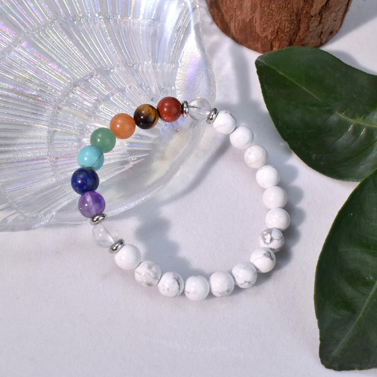 Ayriwoyi Chakra Bracelet for Women Healing Crystal Bracelet White Turquoise Beaded Stone Spiritual energy Bracelet For Women Crystals And Healing Stones