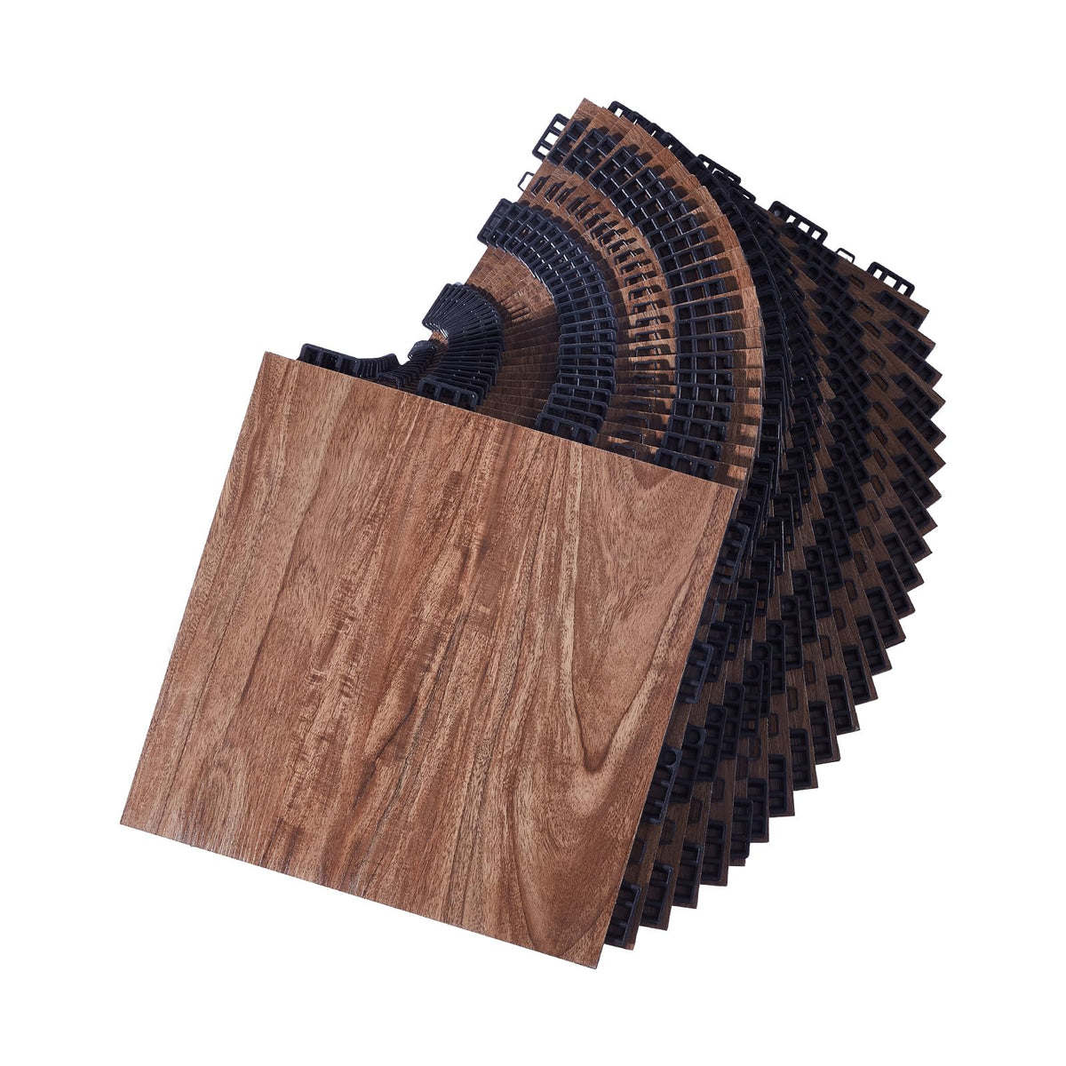 VEVOR Dance Floor Tiles, 12.4 x 12.4 in 52 Piece Interlocking Dance Flooring, Portable Dance Practice Floor with Cushioned Base (Oak Wood Grain, 52 sq. ft/Box)