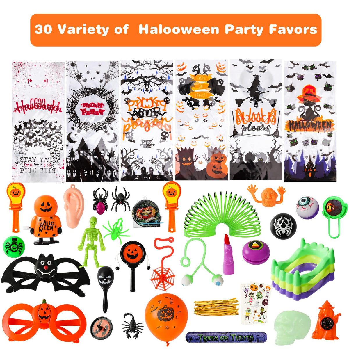 Max Fun 180pcs Halloween Party Toys Assortment for Kids Halloween Party Favors Prizes Box Toy Assortment Classroom (Large 180pcs party favors)