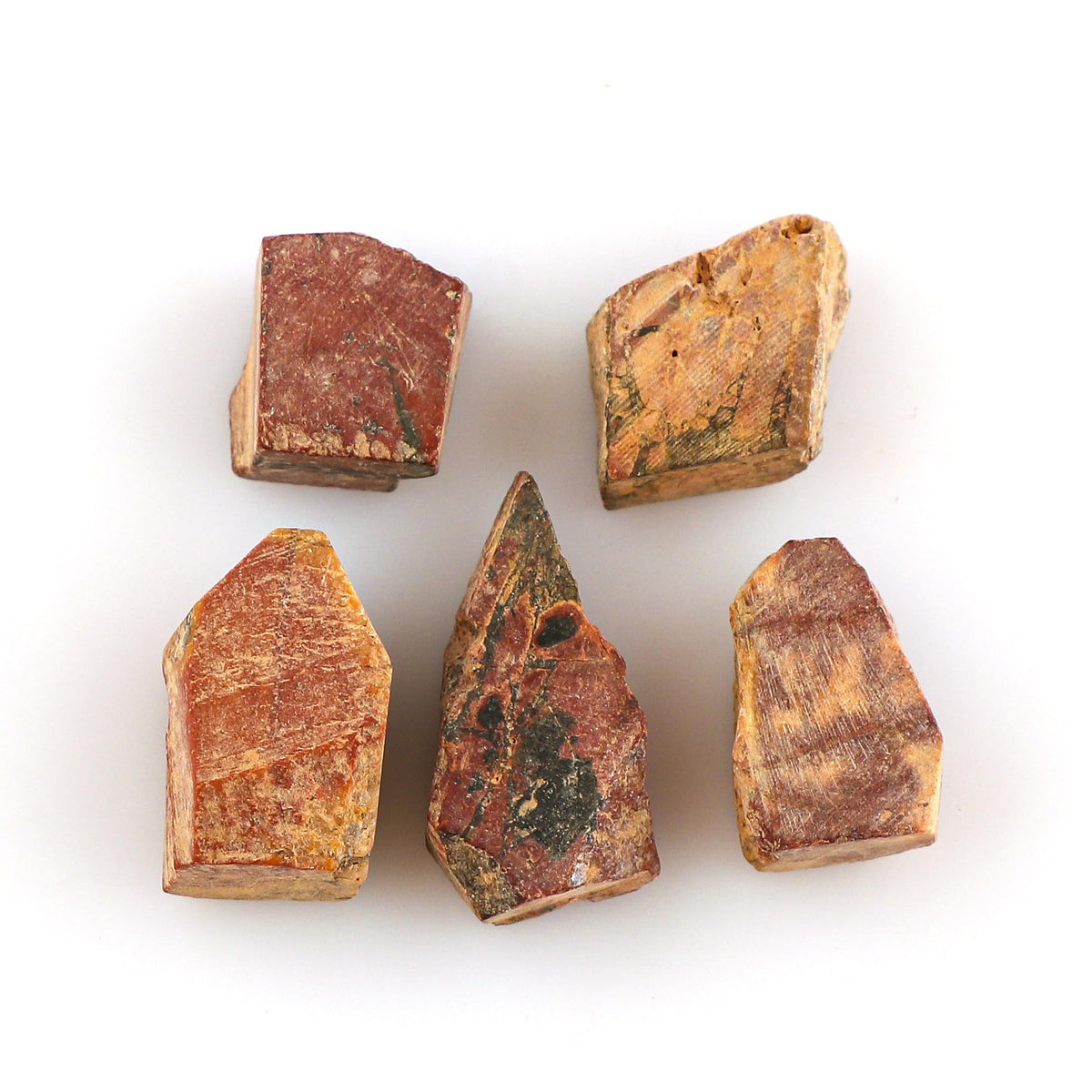 CRYSTALINES 5pcs Wholesale Natural Raw Chreey Creek Jasper Gemstone, Untreated Rough Stones, Bulk Loose Supplies, DIY-Crafts, Jewelry Making, Chakra Healing Crystals, Wire Wrapping, Gem Collection
