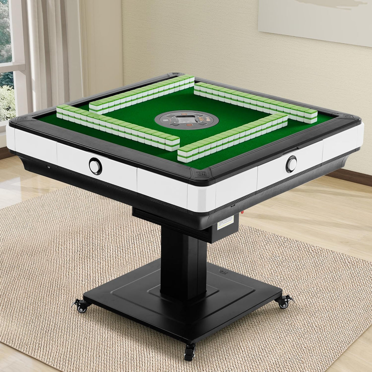TREZHILU Chinese Mahjong Table Automatic,No Numbered Tiles,with 2 Sets of 42mm 144 Tiles,Automatic Mahjong Table Suitable for Home & Outdoor Leisure, Gifts for Chinese Players
