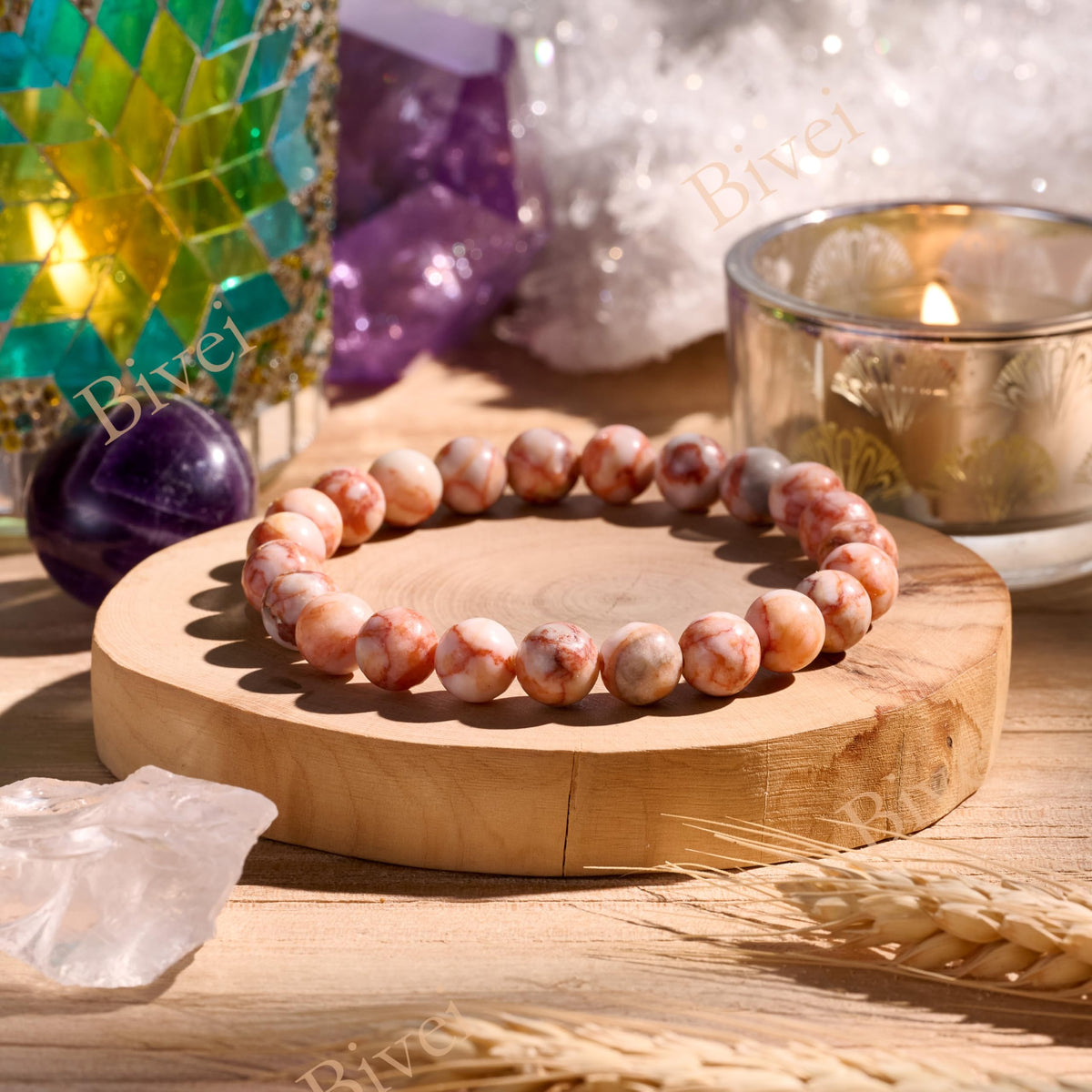 Red Vein Jasper-Ignited Passion-8mm Beaded Bracelets for Women Handmade Semi Precious Natural Stone Stretch Elastic Jewelry Yoga Protection Gifts