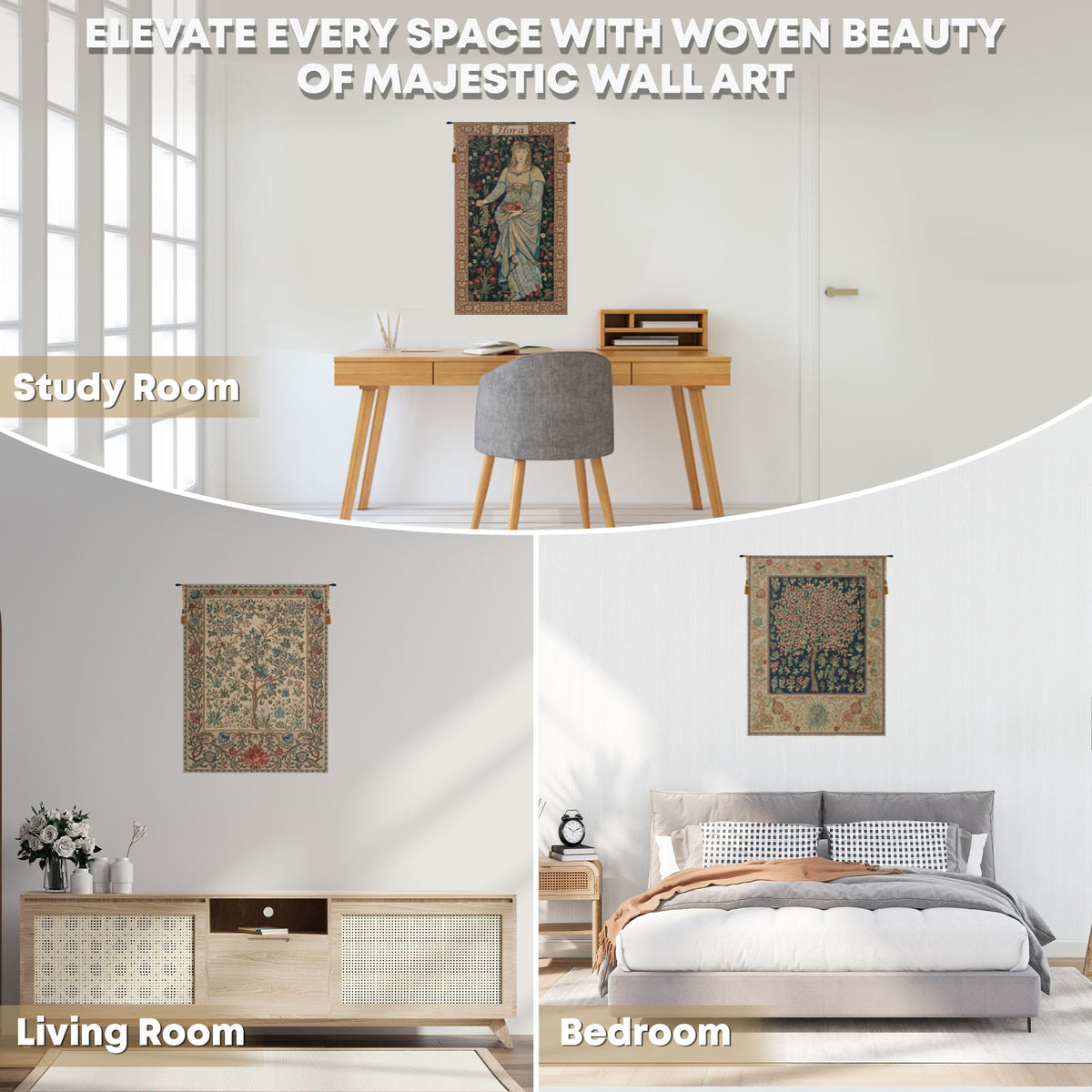 Charlotte Home Furnishings Inc – Acanthus III Belgian Medium Tapestry Wall Hanging | Nature-Inspired Wall Decor | 33 in. x 40 in. | Cotton Blend Wall Art | Living Room Home Decor Accents