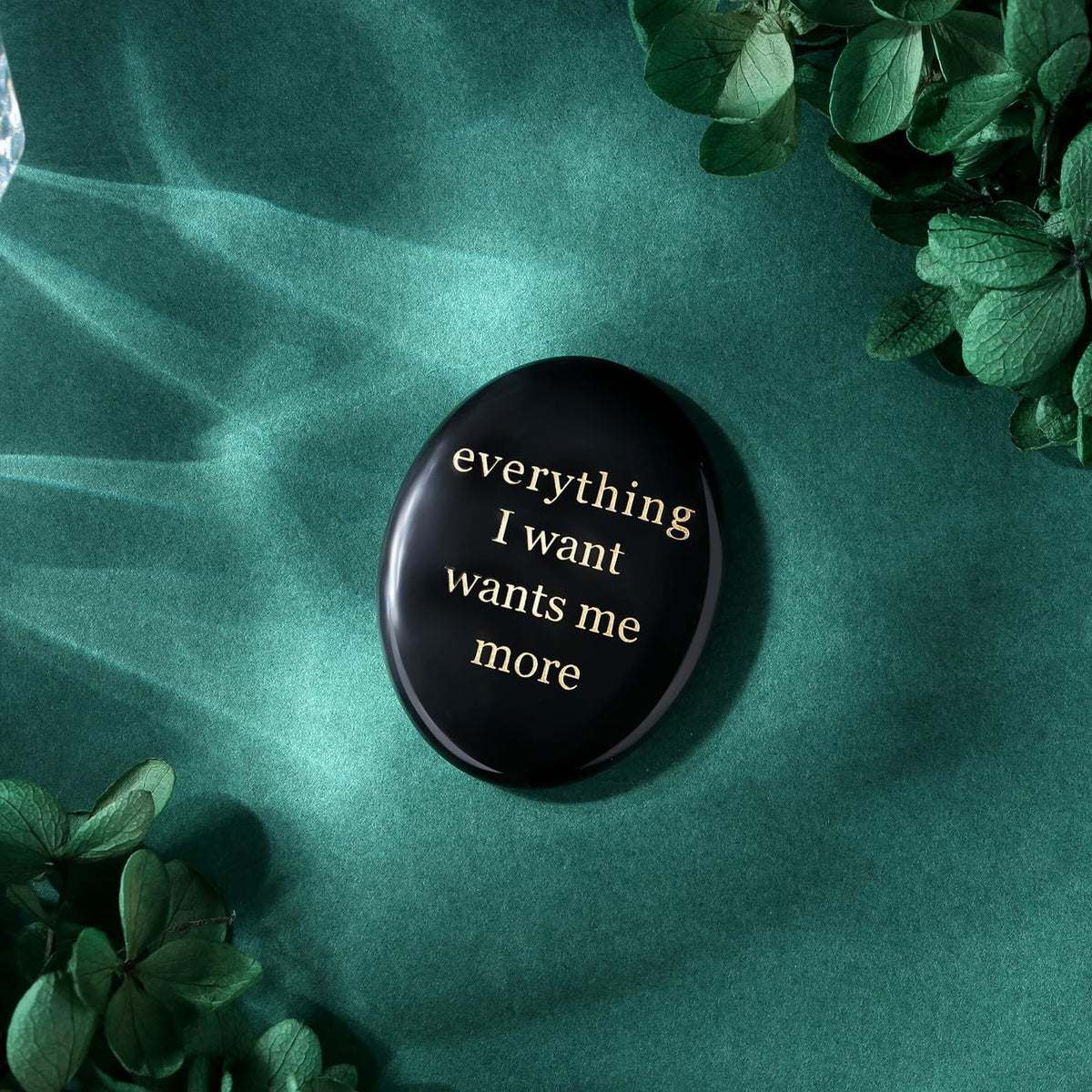 DUQGUHO Obsidian Crystal Encouragement Gifts for Women Everything I Want Wants Me More Inspirational Positive Anxiety Relief Items Pocket Hug Stones Emotional Calming Sobriety Gifts for Women Men