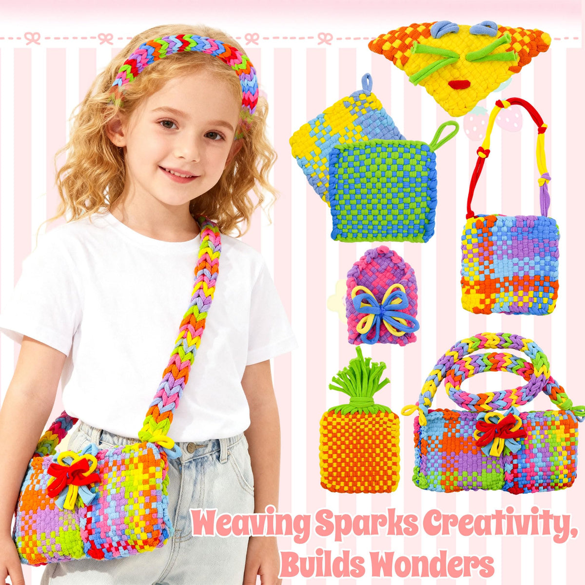 900pcs Weaving Loom Loops with 9 Rainbow Color, Potholder Loops for 7 Inch Loom, Weaving Loom Refill Loop, Potholder Loom Bands DIY for Kids, Adults, Birthday Christmas Gifts for 5-12 Year Old Girls