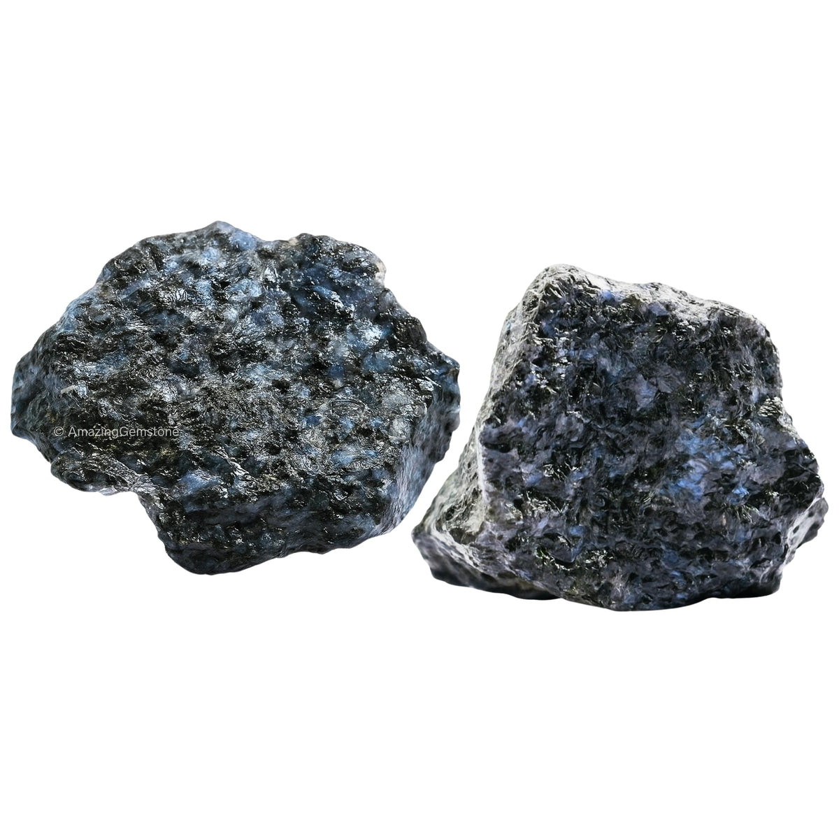 Amazing Gemstone 2 Pieces Larvikite Raw Crystals and Healing Stones, Natural Rocks for Tumbling and DIY Raw Stones and Crystals