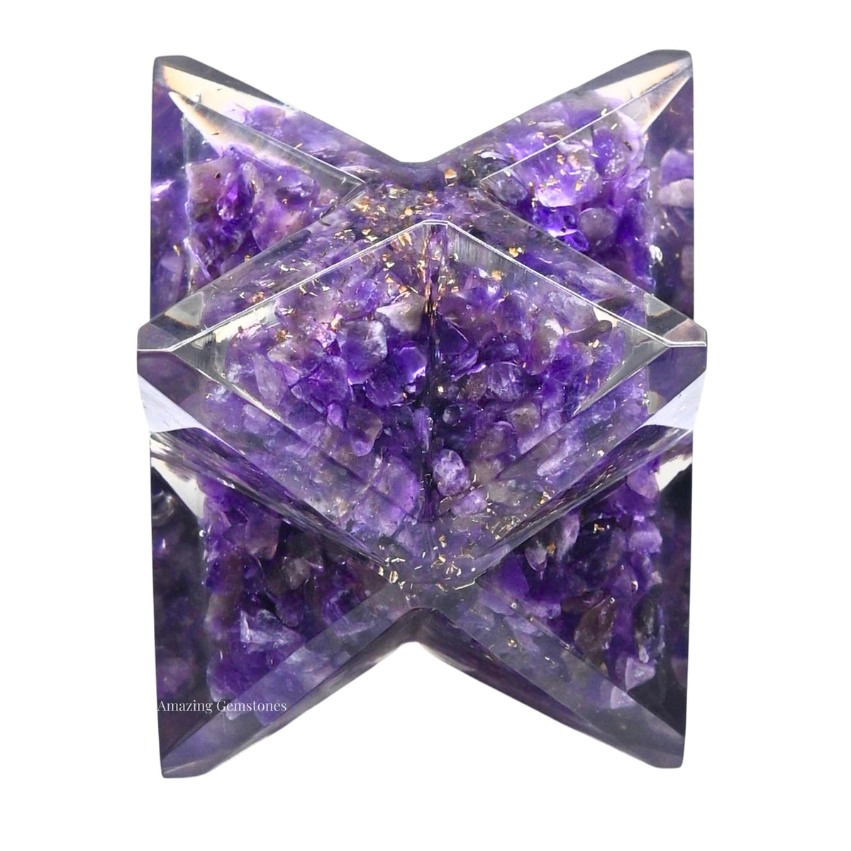 Amazing Gemstone 1 Pcs Amethyst Large Crystal Orgone Merkaba Star for Reiki Healing Meditation and Crystal Grid