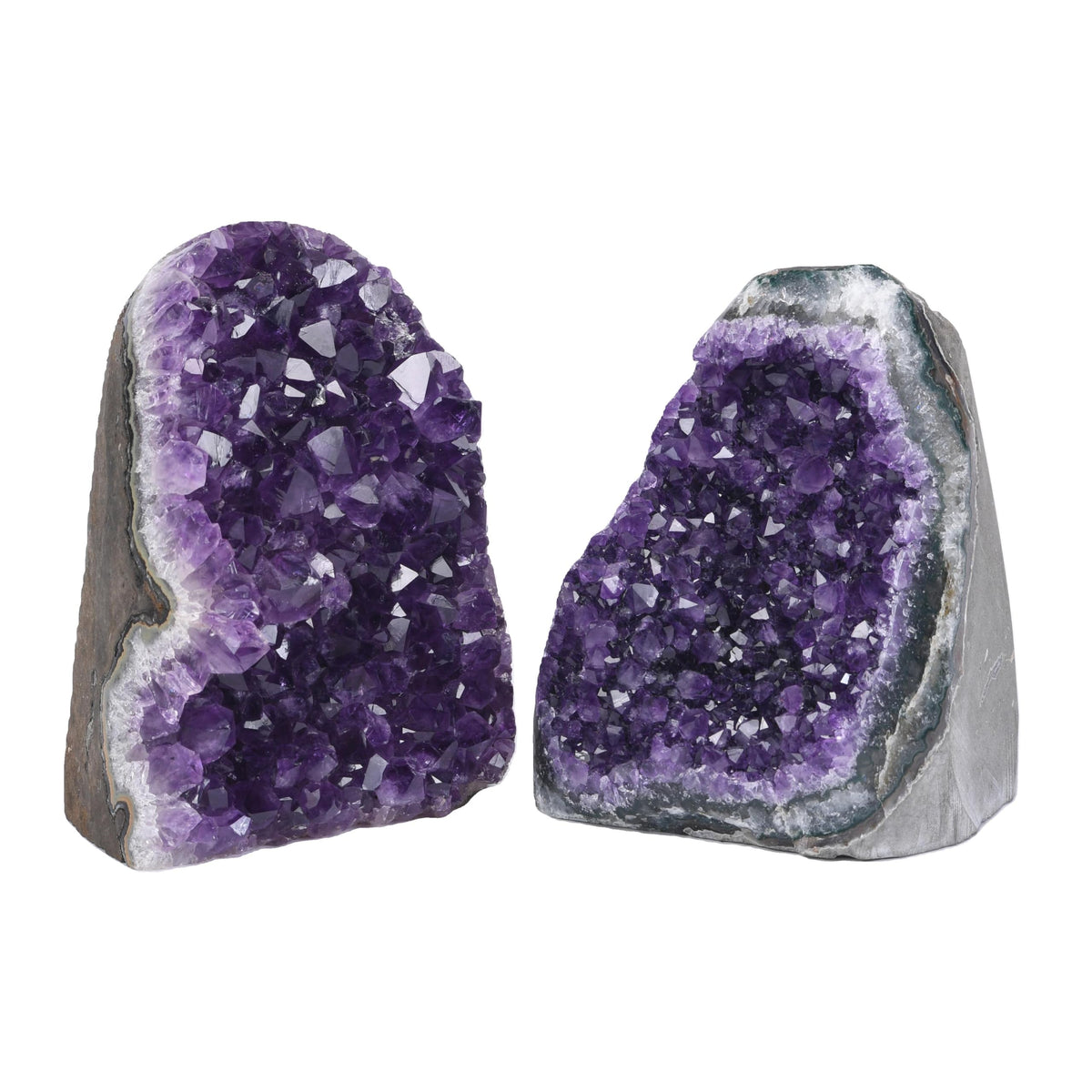 Premium Amethyst Geode Stone Crystal Cluster .5 - .75 Pound Geode - Each Piece is Unique & Natural - Raw Healing Crystal Rock from Uruguay - Deep Purple Decoration - FREE 3" Selenite Wand