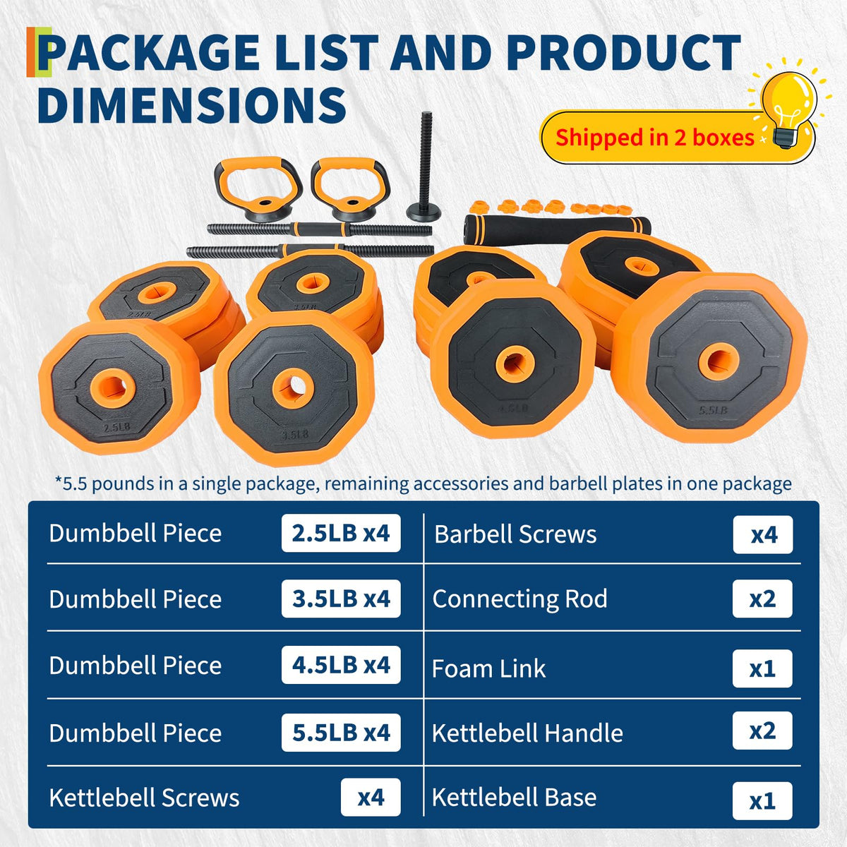 Garvee 4-In-1 Adjustable Dumbbell Set (44/66/88LB) - Convertible to Barbell, Kettlebell & Push Up Stands, Home Gym Equipment for Men & Women, Space Saving Weights with PVC Coating,66 LBS
