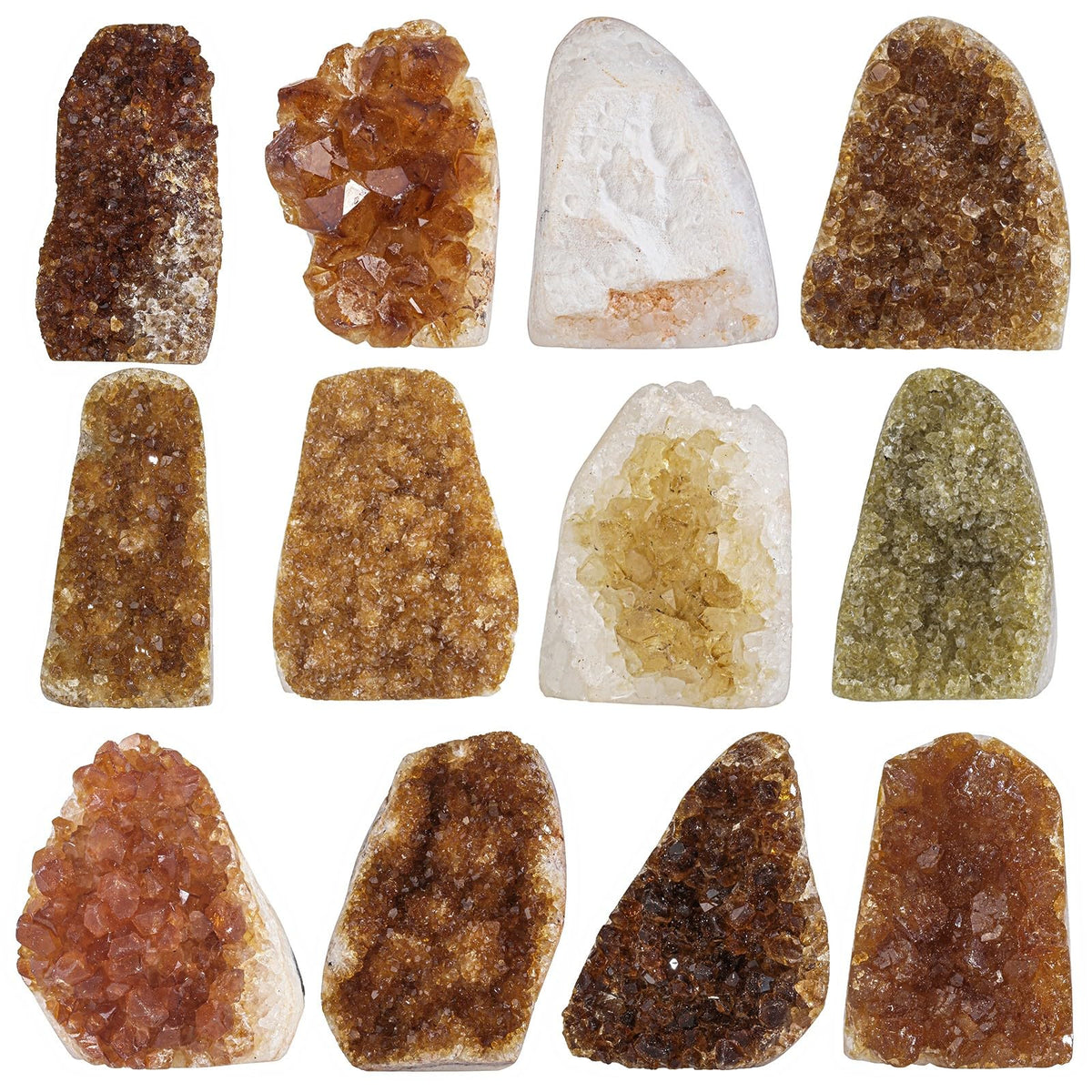 TUMBEELLUWA Natural Citrine Crystal Cluster Geode Raw Crystals and Healing Stones Mineral Specimen Rock Collection Display Decor for Home, 51-100 g