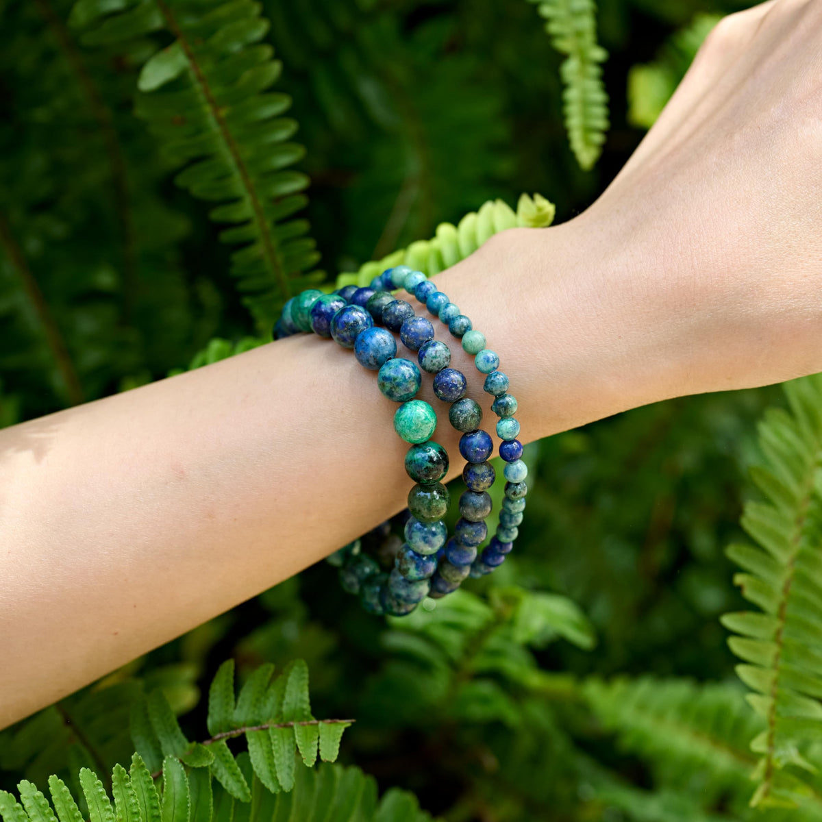 Chrysocolla-Gentle Expression-8mm Beaded Bracelets for Women Handmade Semi Precious Natural Stone Stretch Elastic Jewelry Yoga Protection Gifts