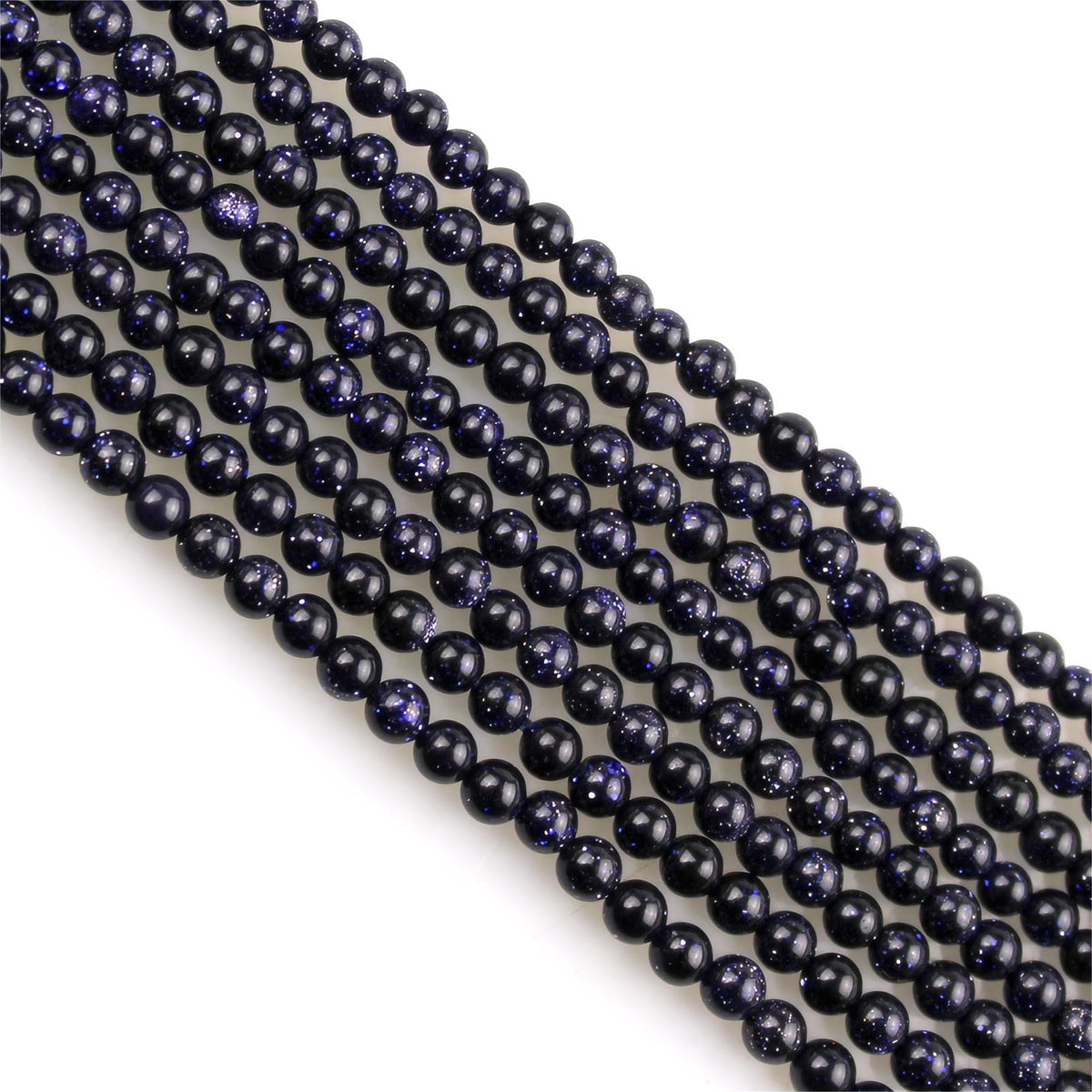 MJDCB 320pcs Small Stone Beads 2mm Blue Sandstone Round Smooth Loose Gemstone Bead for Jewelry Making Bracelets Earrings Necklaces Accessories