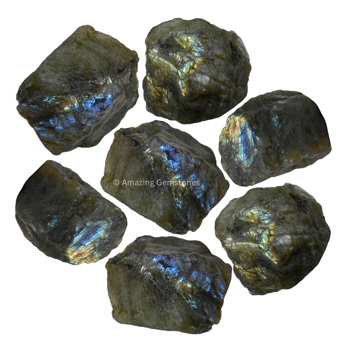 Amazing Gemstone Labradorite Raw Crystals and Healing Stones, Natural Rocks for Tumbling and DIY Raw Stones and Crystals (1 lb)