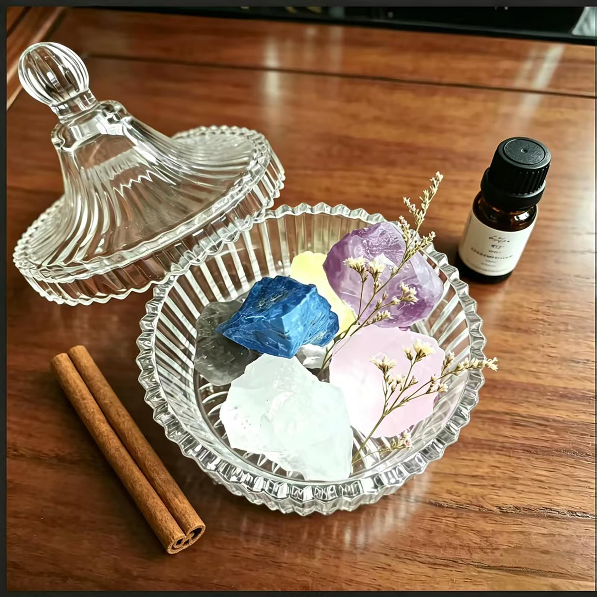 Calming & Healing Crystal Set, Natural Raw Crystals 1.2-2″Amethyst, Smoky Quartz et. Stress Relief Stones for Anxiety, Mood Lifting & Relaxation