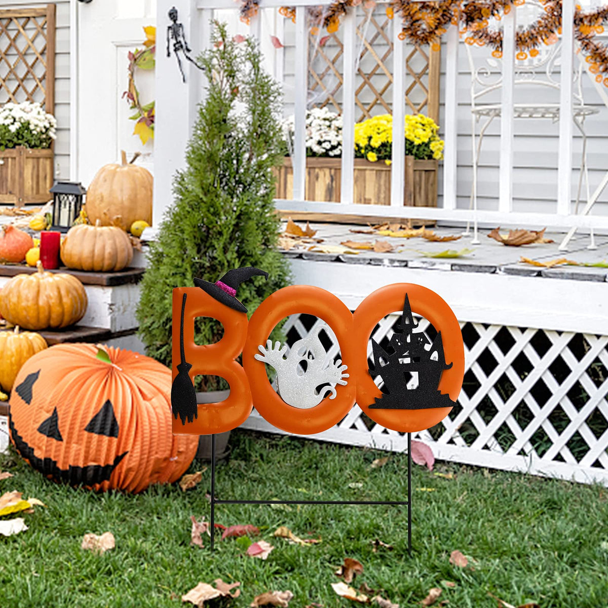 Sfozstra Halloween Outdoor Yard Signs, Boo Pumpkins Ghost Signs, Yard Lawn Decorations, Halloween Props, Halloween Decorations, Outdoor Lawn Decorations, Yard Decorations