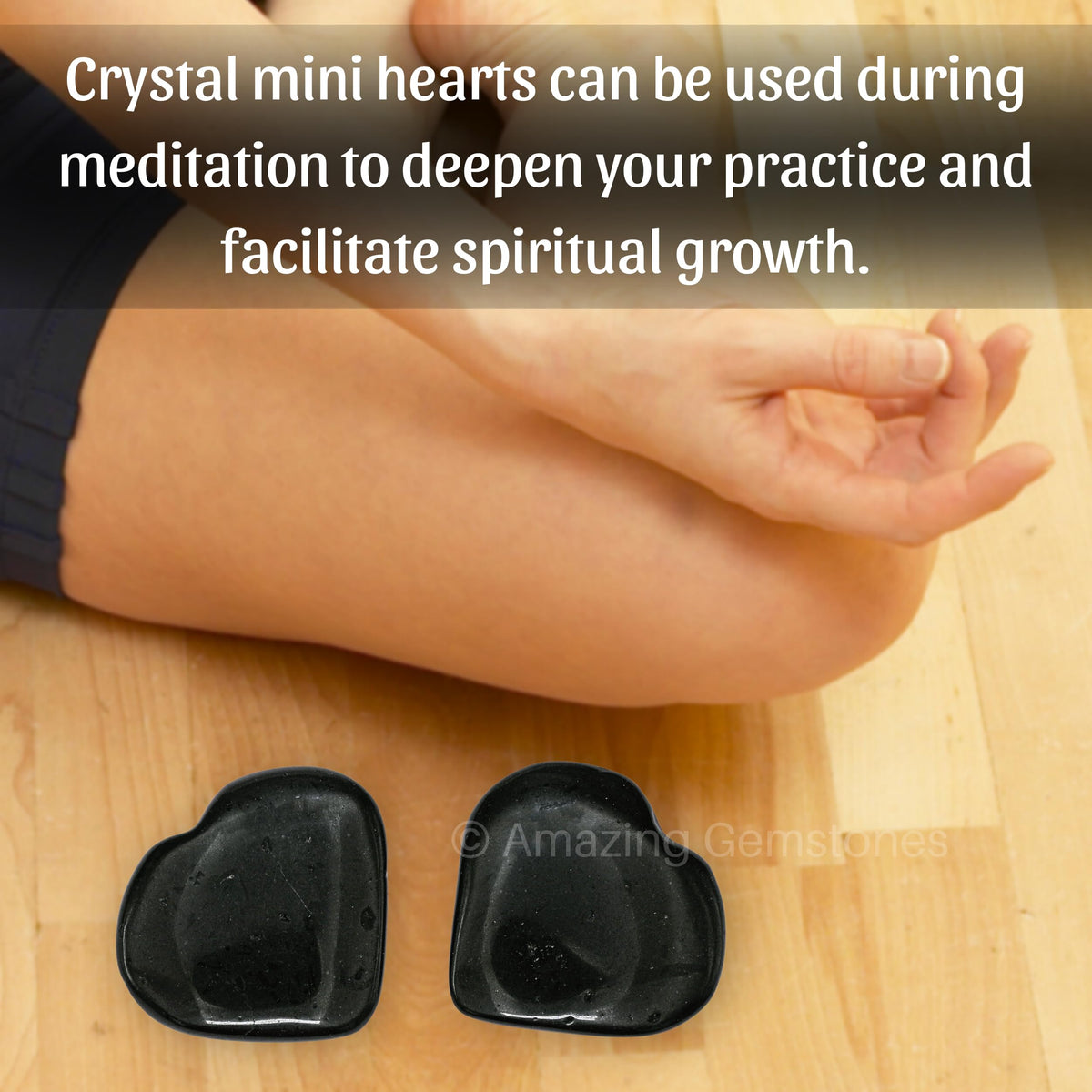 Amazing Gemstone Black Tourmaline Stone Heart - Pack of 2 Crystal Heart Stones Rocks - Corazones De Piedra Crystals and Healing Stones Heart Shaped Crystal - Stocking Stuffers Gifts