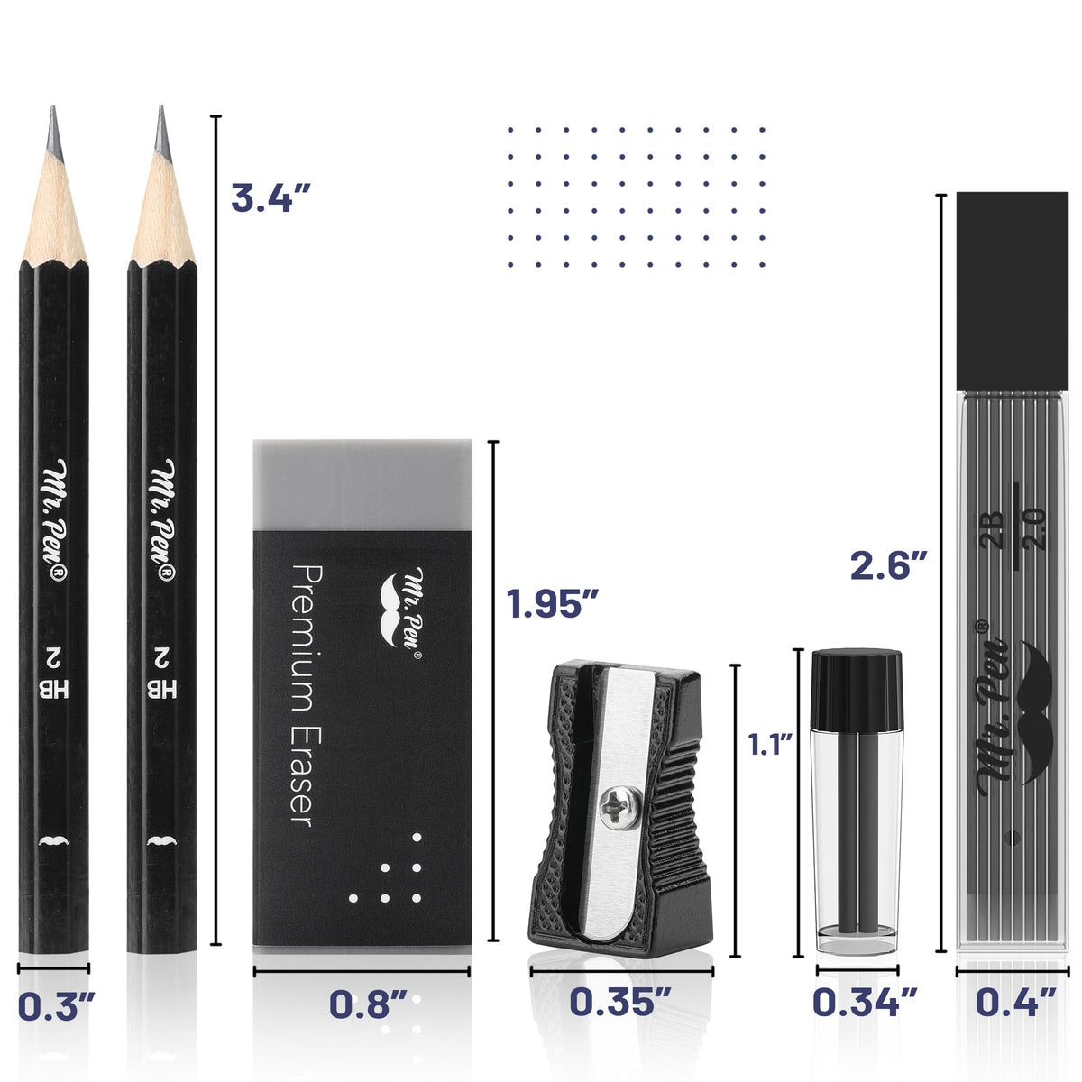 Mr. Pen- Professional Geometry Set, 15 pcs, Drafting Tools with Protractor, Compass, Metal Ruler, Triangles, Pens & Pencils, Complete Geometry & Drafting Kit for Architects, Engineers & Students