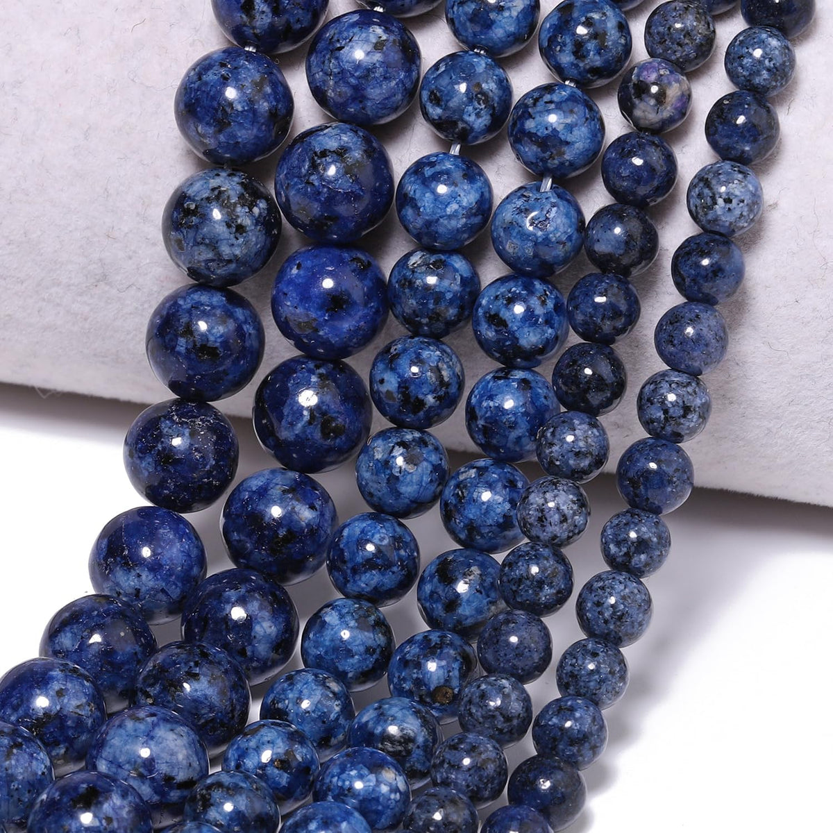 NITOPUPU 10mm 37pcs Blue Sodalite Jaspers Natural Stone Beads for Jewelry Making Supplies, Round Crystal Beads for Bracelets Necklace DIY Crafts