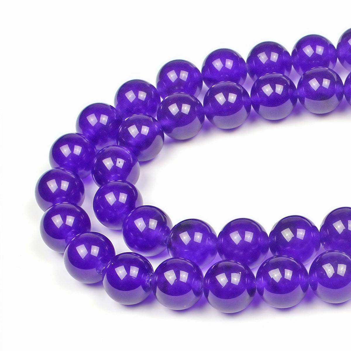 MJDCB Stone Beads Purple Jade Round Loose Beads for Jewelry Making DIY Bracelet Necklace (8mm)